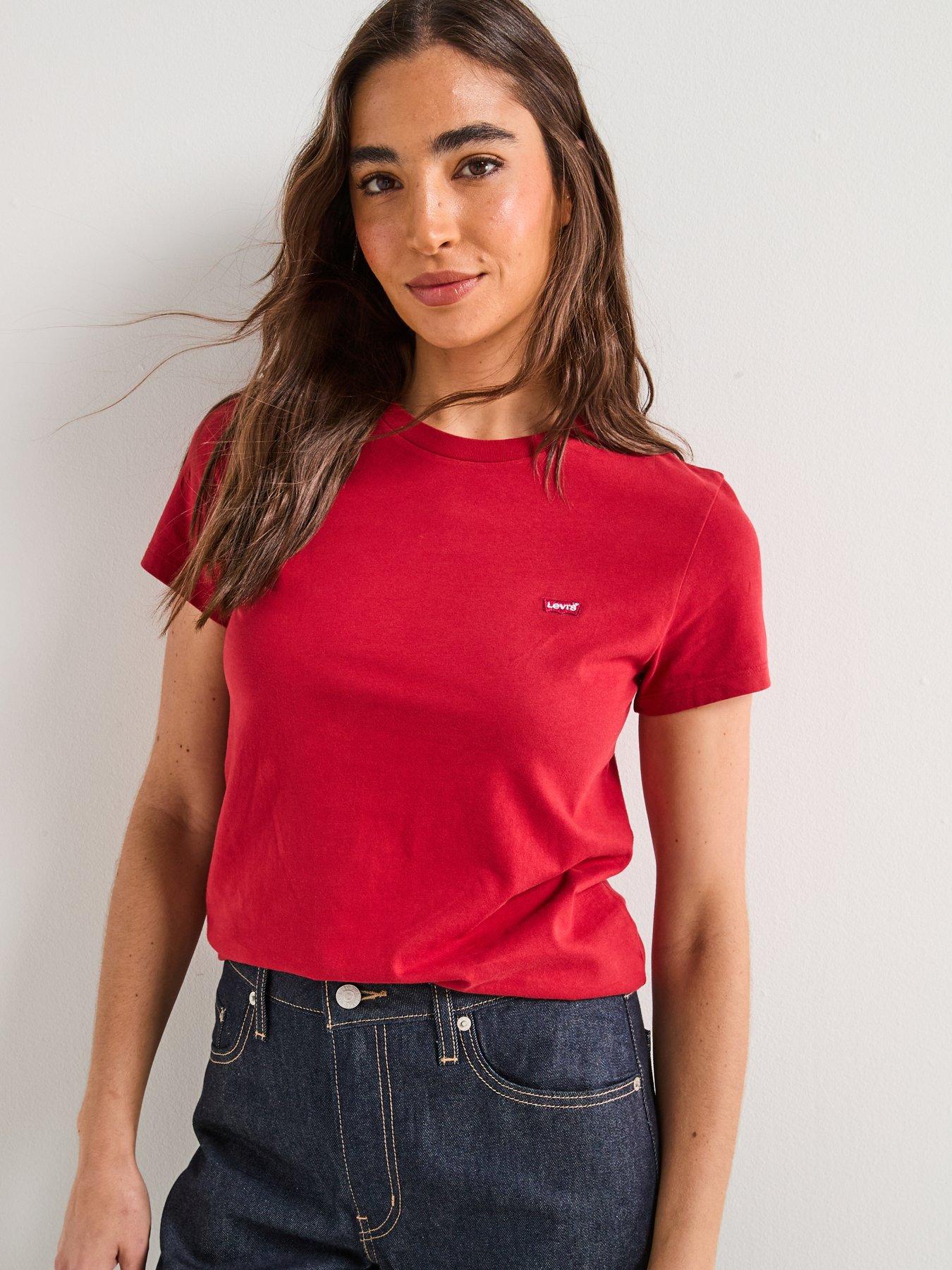 Image 4 of 6 of Levi's Perfect T-shirt - Rhythmic Red Cotton