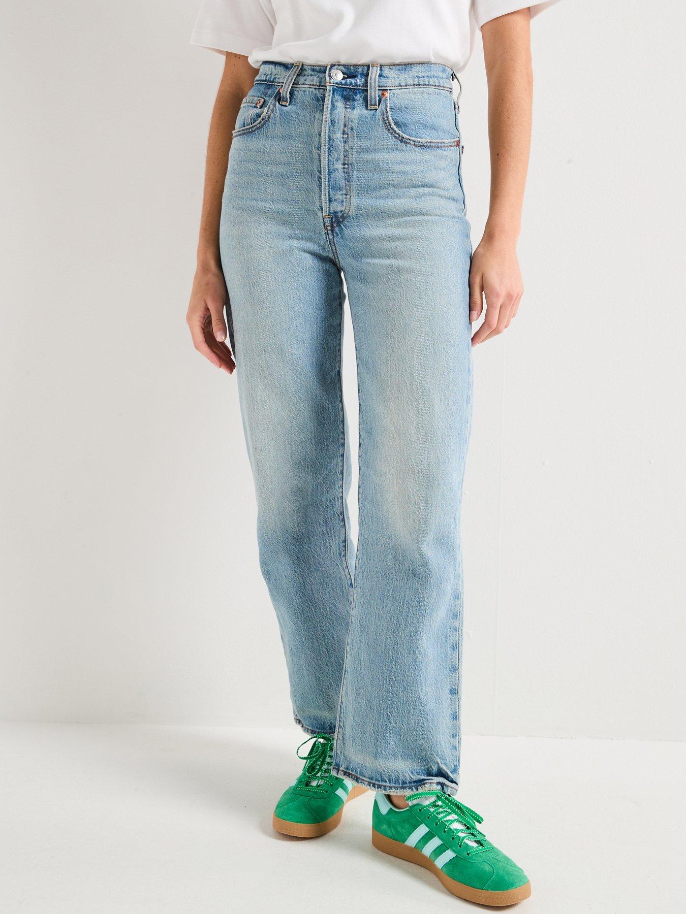 Image 1 of 6 of Levi's Ribcage Straight Ankle Jeans - Lets Share - Blue