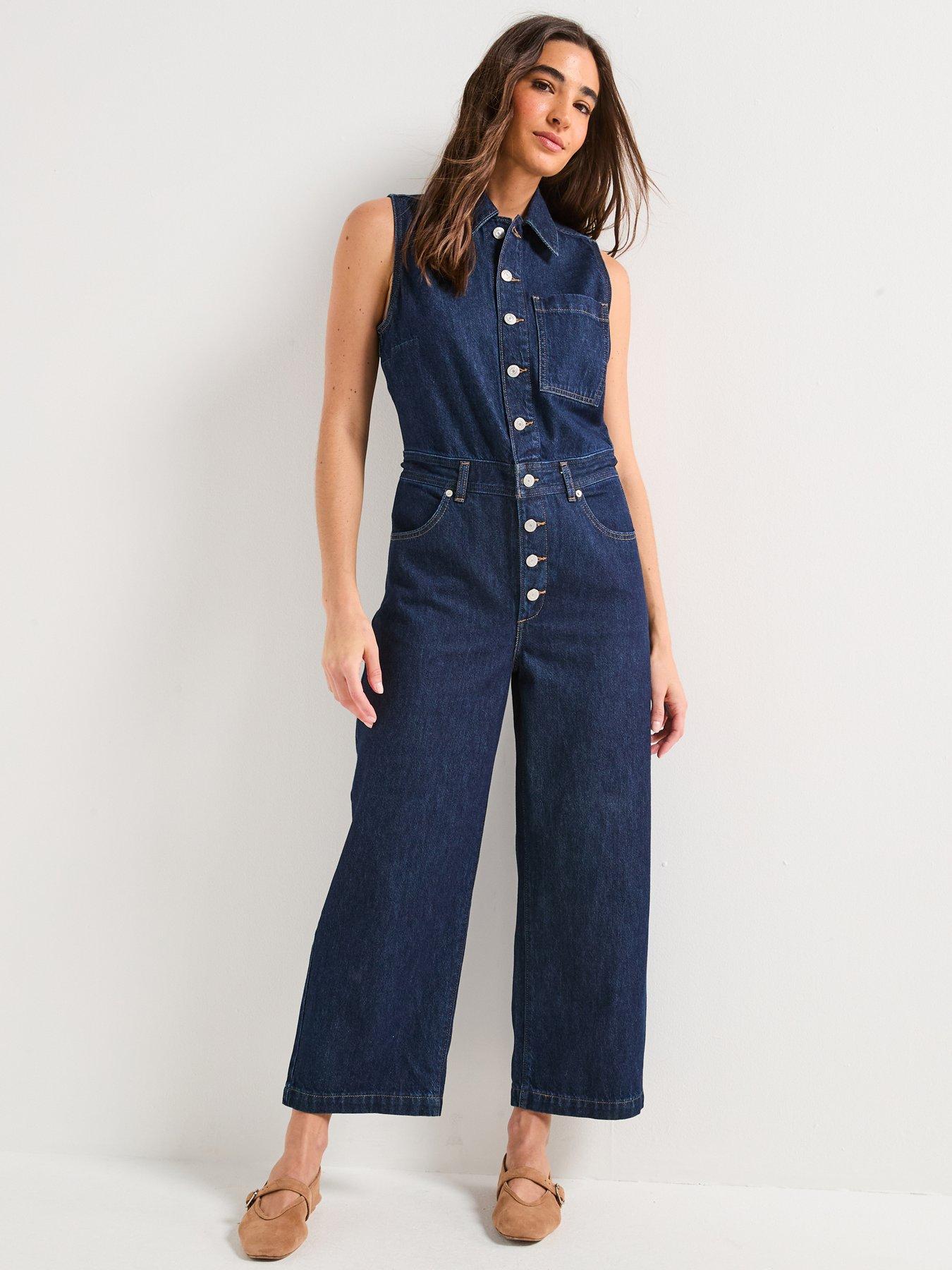 Levi's Sleeveless Denim Jumpsuit - Navy