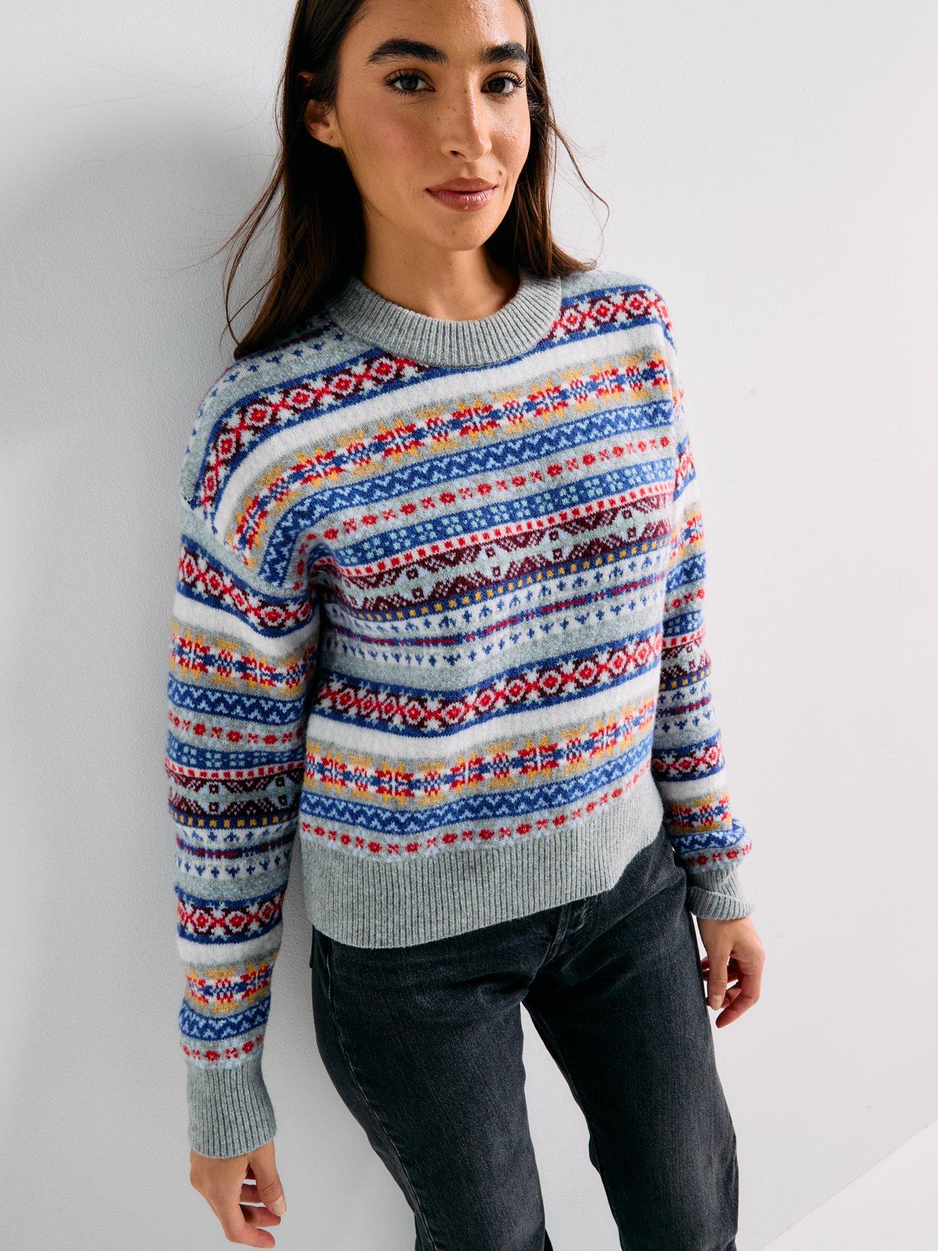 Image 6 of 6 of Levi's Ines Fairisle Sweater - Leandra Fairisle Tawny Port Wool Blend - Multi