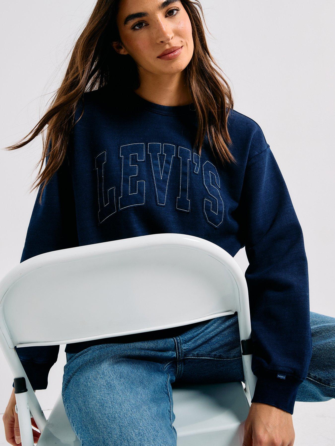Levi's Graphic Heritage Crew Sweatshirt - Levis Raw Edge Applique N Indigo