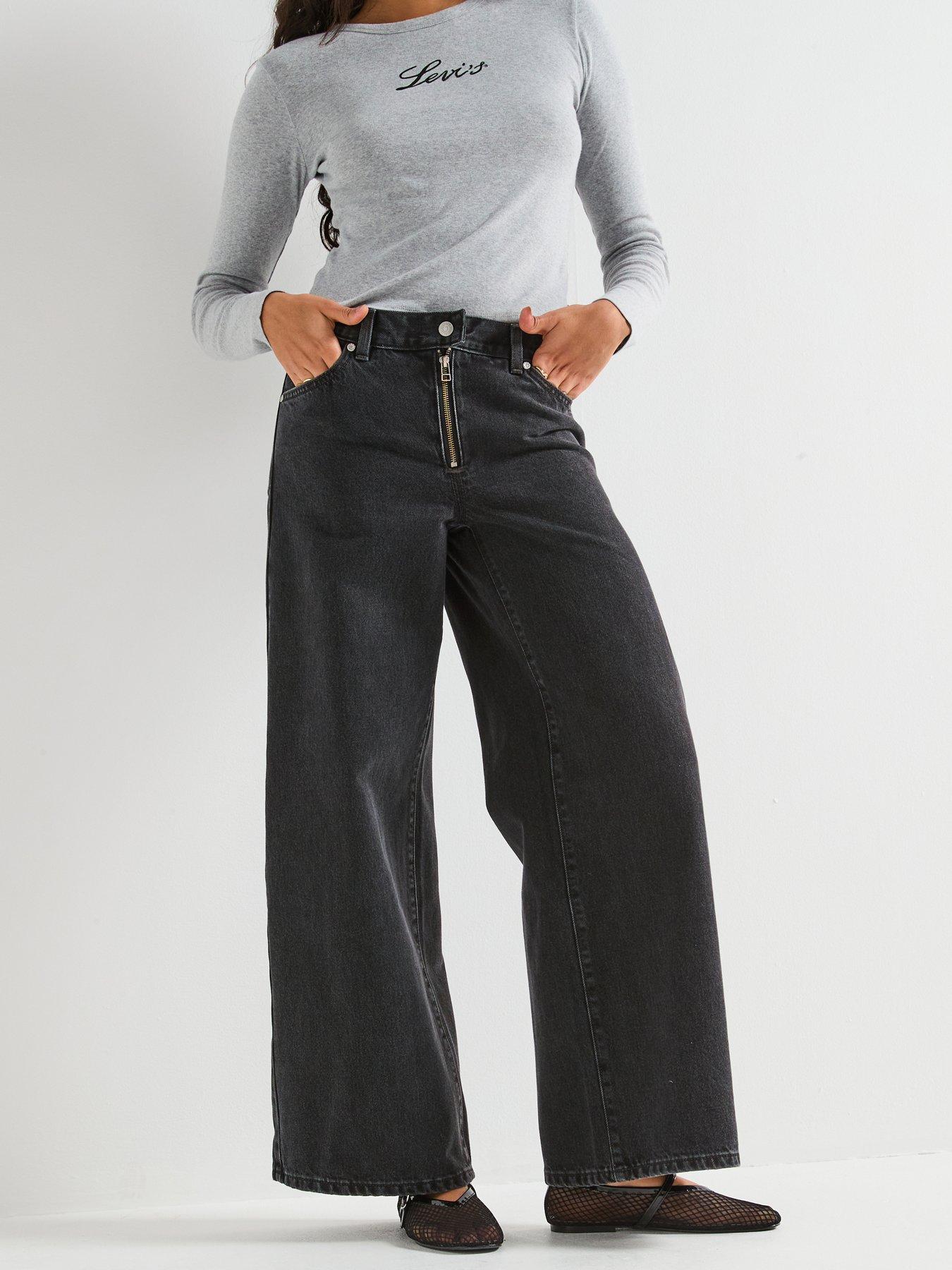 Levi's 94 Wide-leg Moto Jeans - Moto Queen - Black