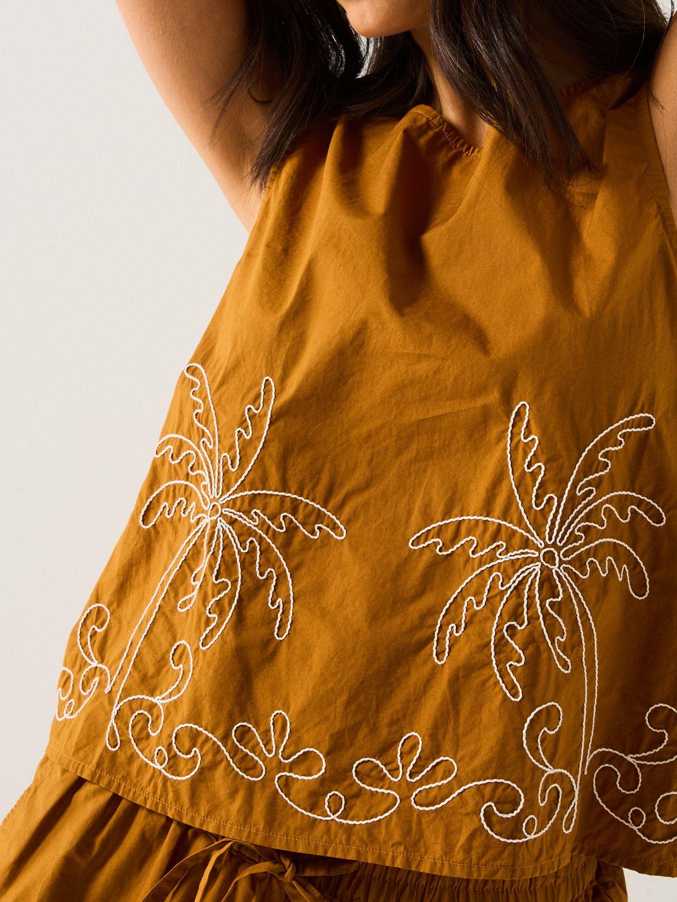 Image 5 of 5 of JDY Embroidered Woven Top - Mustard