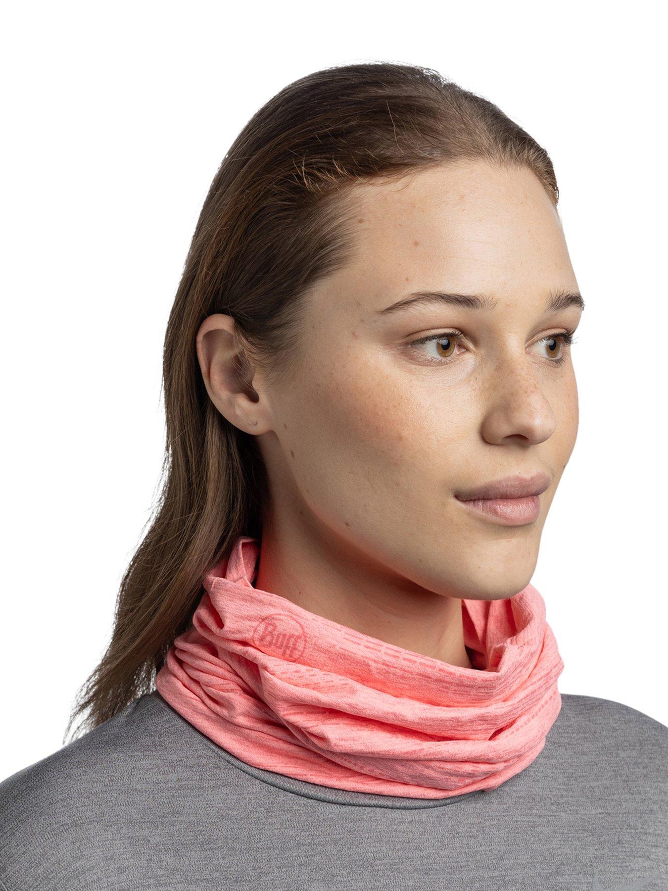 buff-womens-running-dryflx-reflective-neckwarmer-pinkstillFront