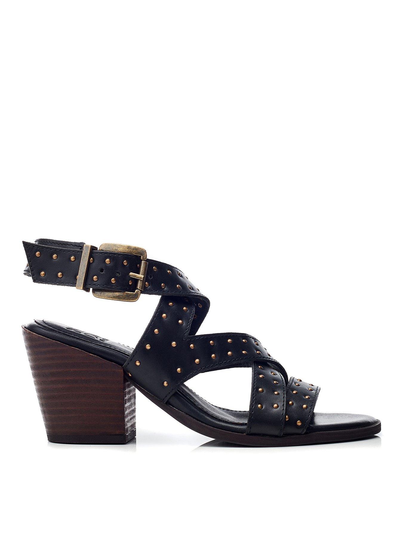 Image 1 of 5 of Moda In Pelle Mayley Stud Western Heeled Sandal - Black