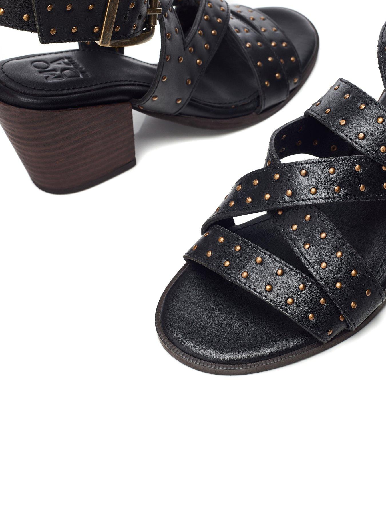 Image 4 of 5 of Moda In Pelle Mayley Stud Western Heeled Sandal - Black