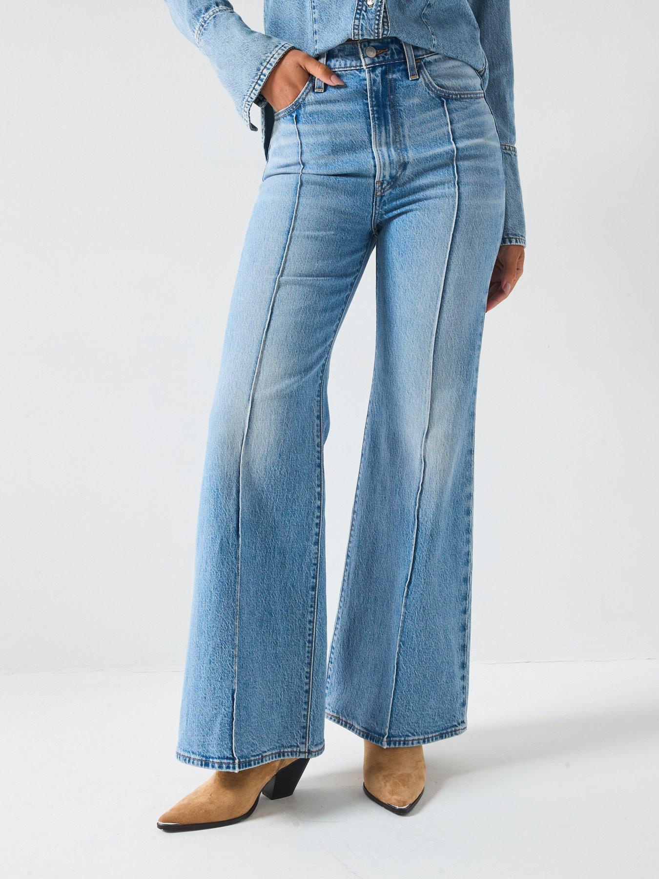Image 1 of 6 of Levi's Ribcage Bells Western Jeans - Blue