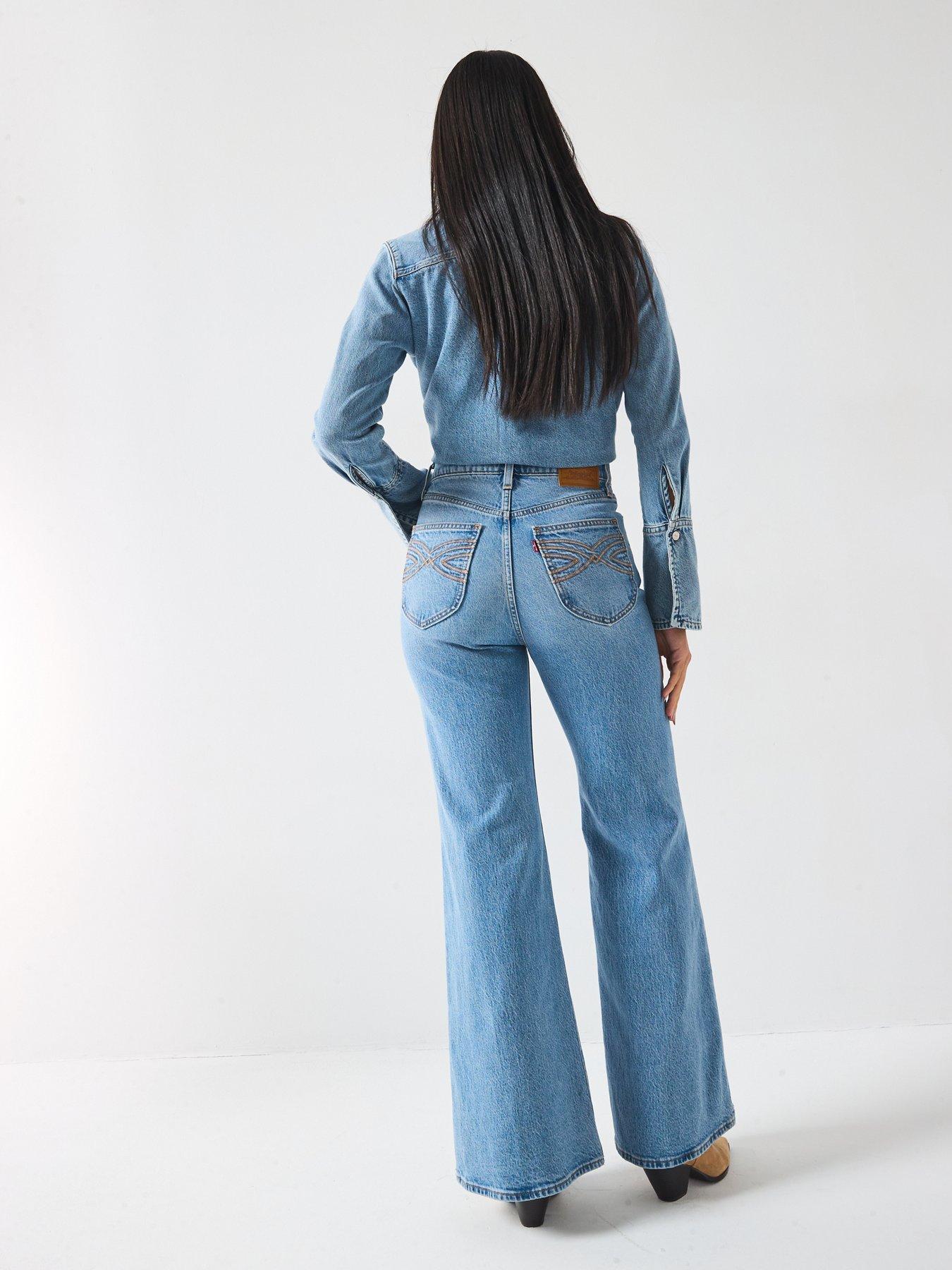 Image 2 of 6 of Levi's Ribcage Bells Western Jeans - Blue