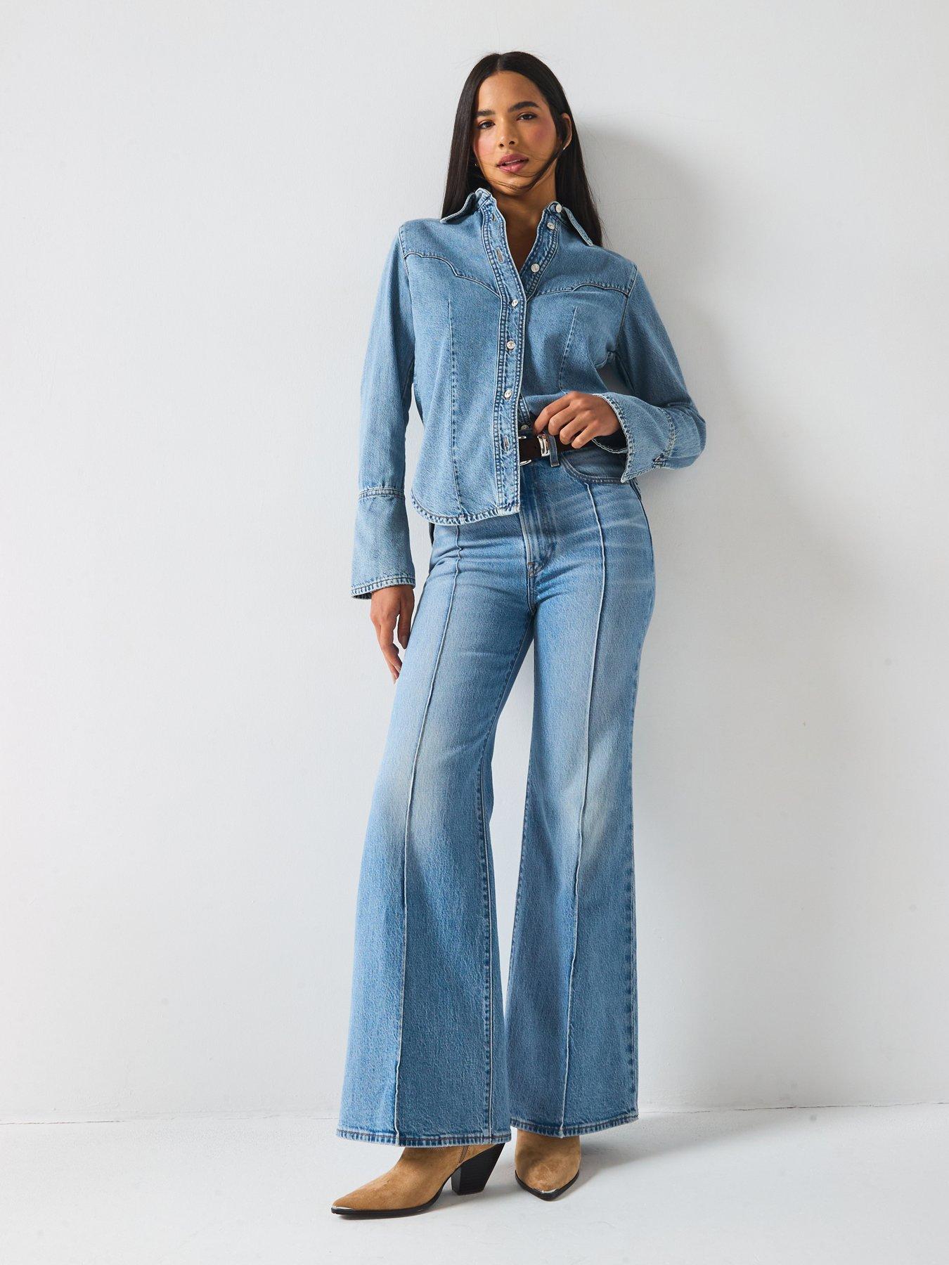 Image 6 of 6 of Levi's Ribcage Bells Western Jeans - Blue