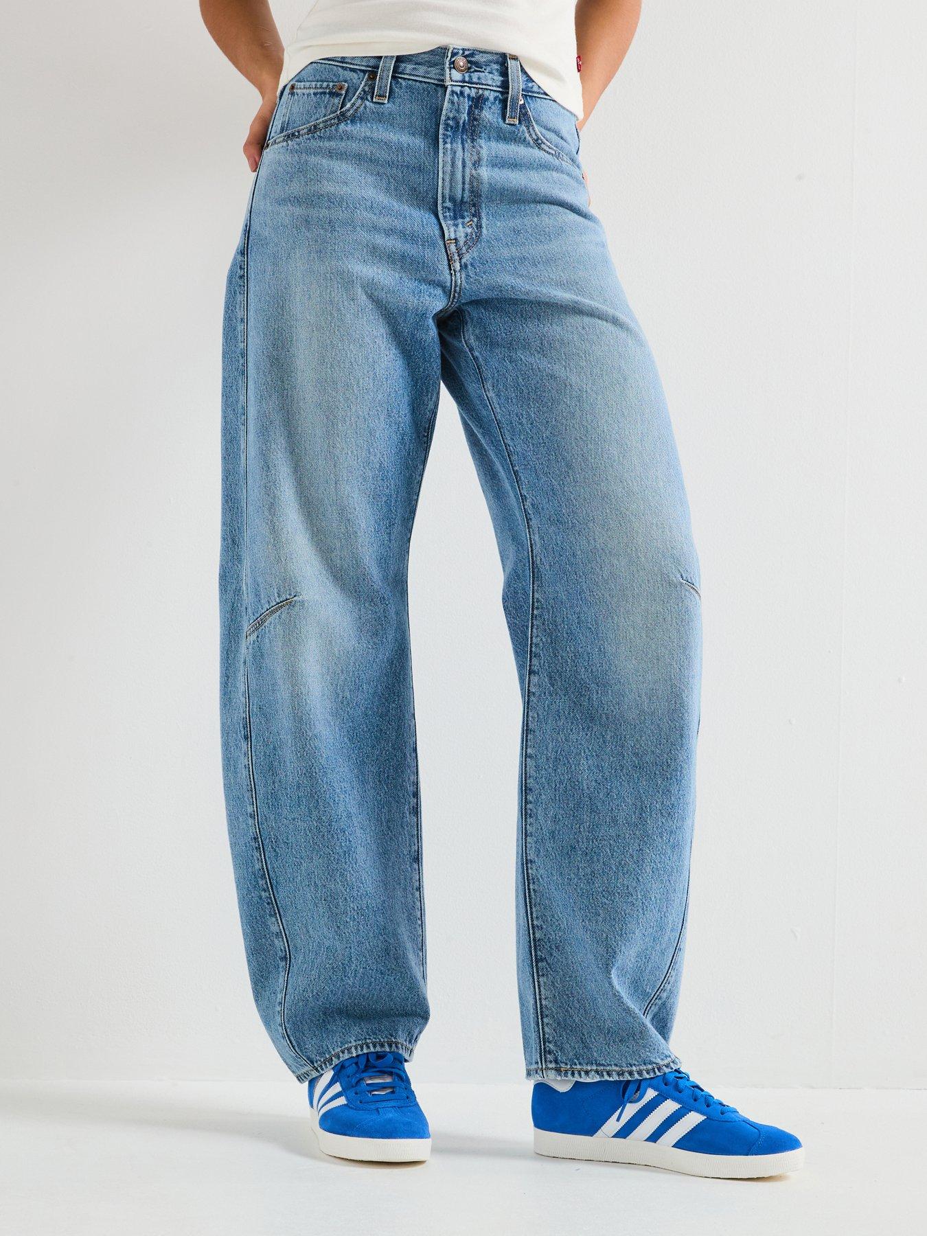Image 1 of 6 of Levi's Cinch Barrel Jeans - Let Love In - Blue