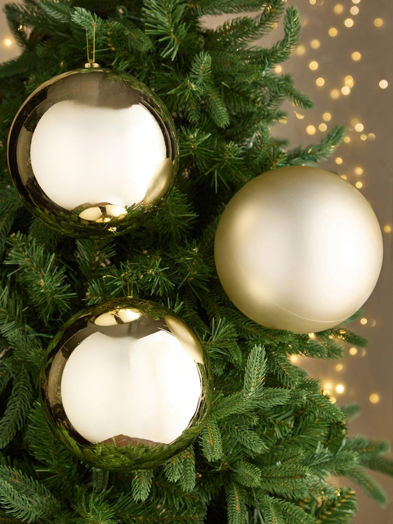 Festive Set of 3 Jumbo 20 cm Christmas baubles - Gold