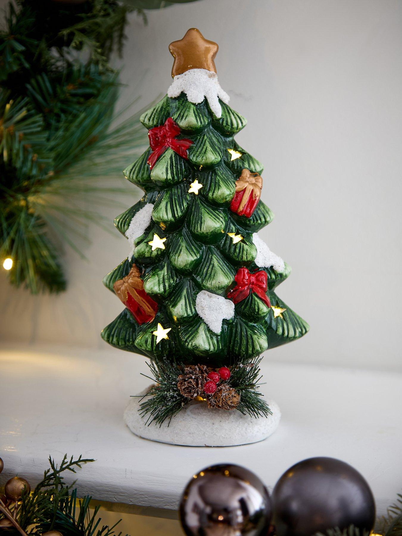 Image 1 of 4 of Festive 26 cm Light Up Ceramic Star Christmas Tree