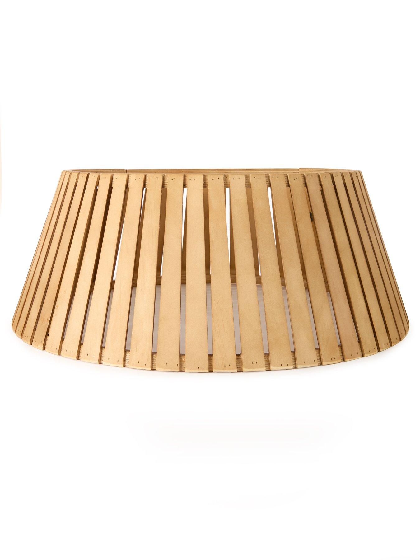 Image 2 of 6 of Festive Wooden Slat Christmas Tree Skirt - 66 cm
