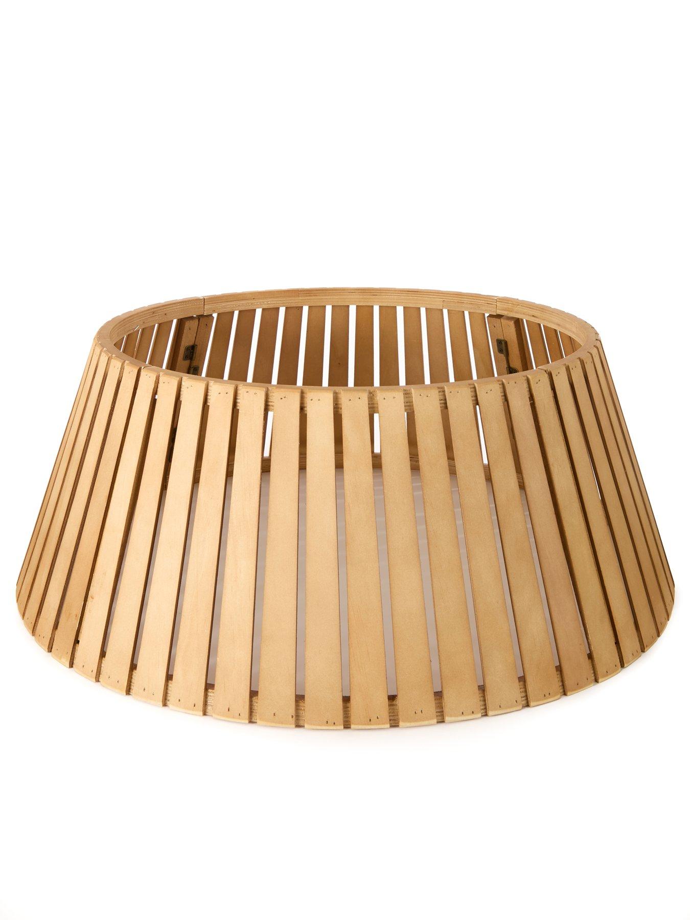 Image 3 of 6 of Festive Wooden Slat Christmas Tree Skirt - 66 cm