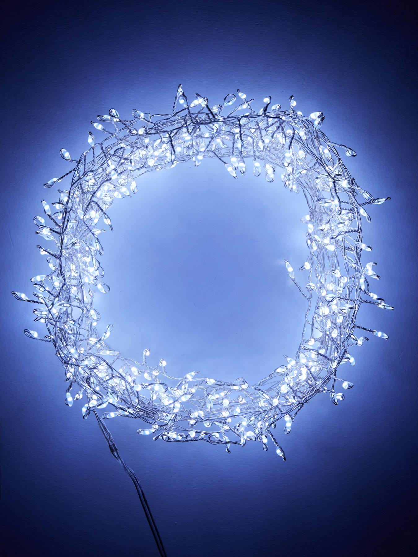 Image 2 of 6 of Festive 500 LED Dewdrop Indoor/Outdoor Christmas Cluster Lights - White
