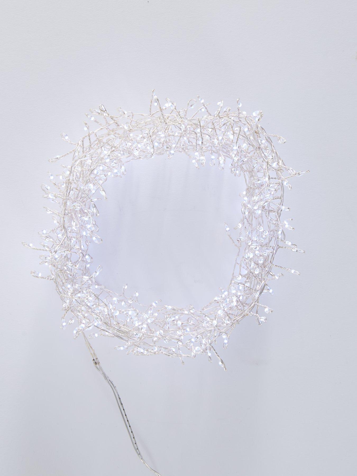 Image 3 of 6 of Festive 500 LED Dewdrop Indoor/Outdoor Christmas Cluster Lights - White