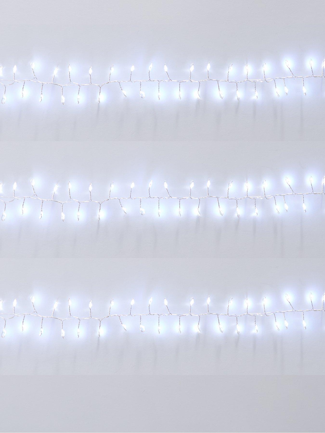 Image 6 of 6 of Festive 500 LED Dewdrop Indoor/Outdoor Christmas Cluster Lights - White
