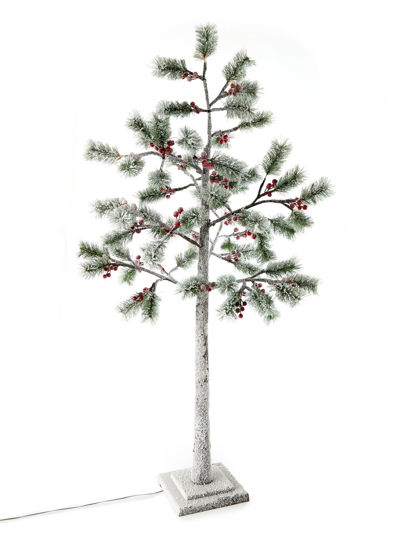 festive-150nbspcm-lit-flocked-berry-amp-pinenbspchristmas-tree-warm-white-ledsstillFront