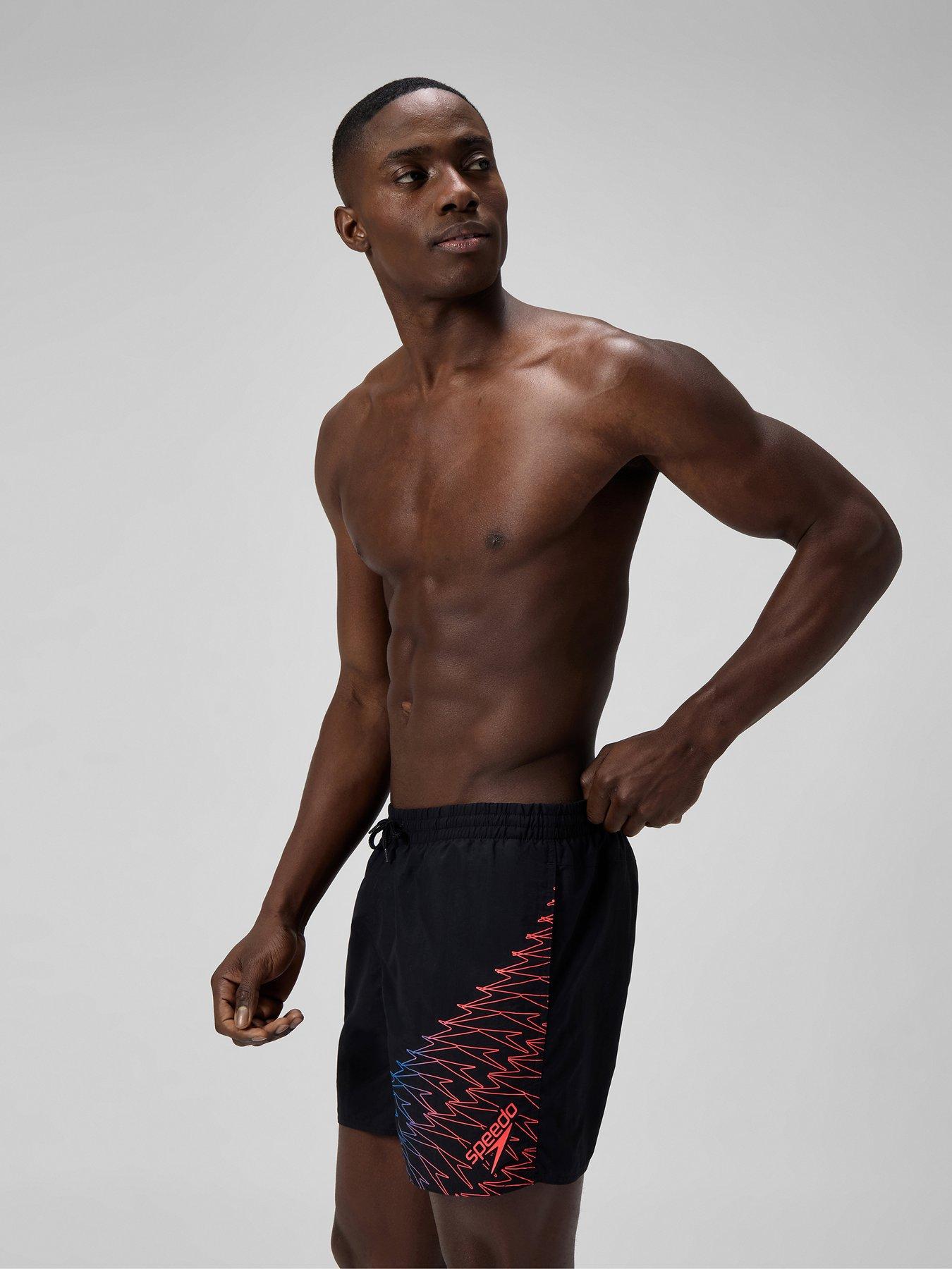 Speedo Mens Medley Logo 16 Inch Watershort - Black/coral