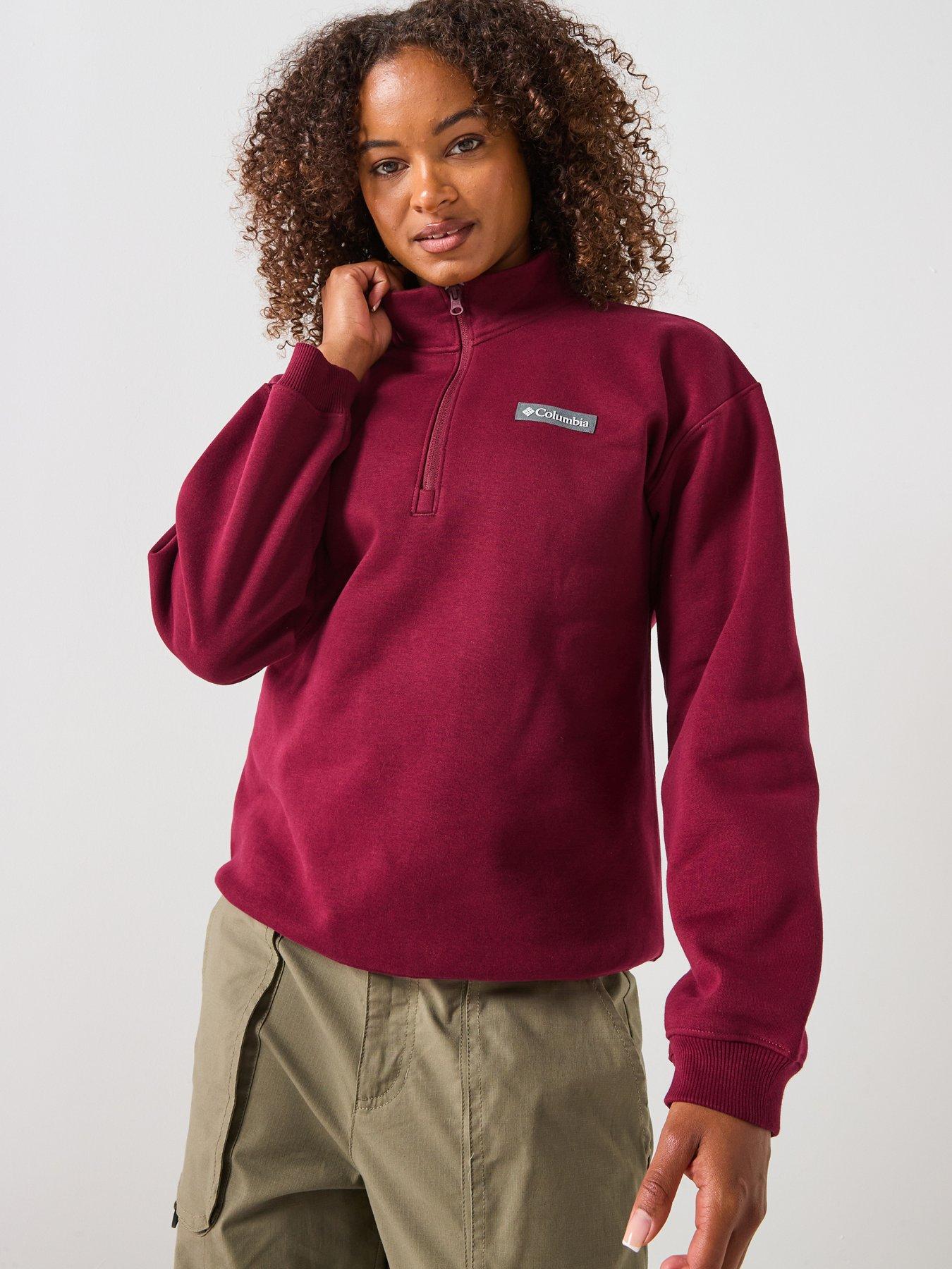 Columbia Womens Meridian Creek Quarter Zip Fleece- Burgundy