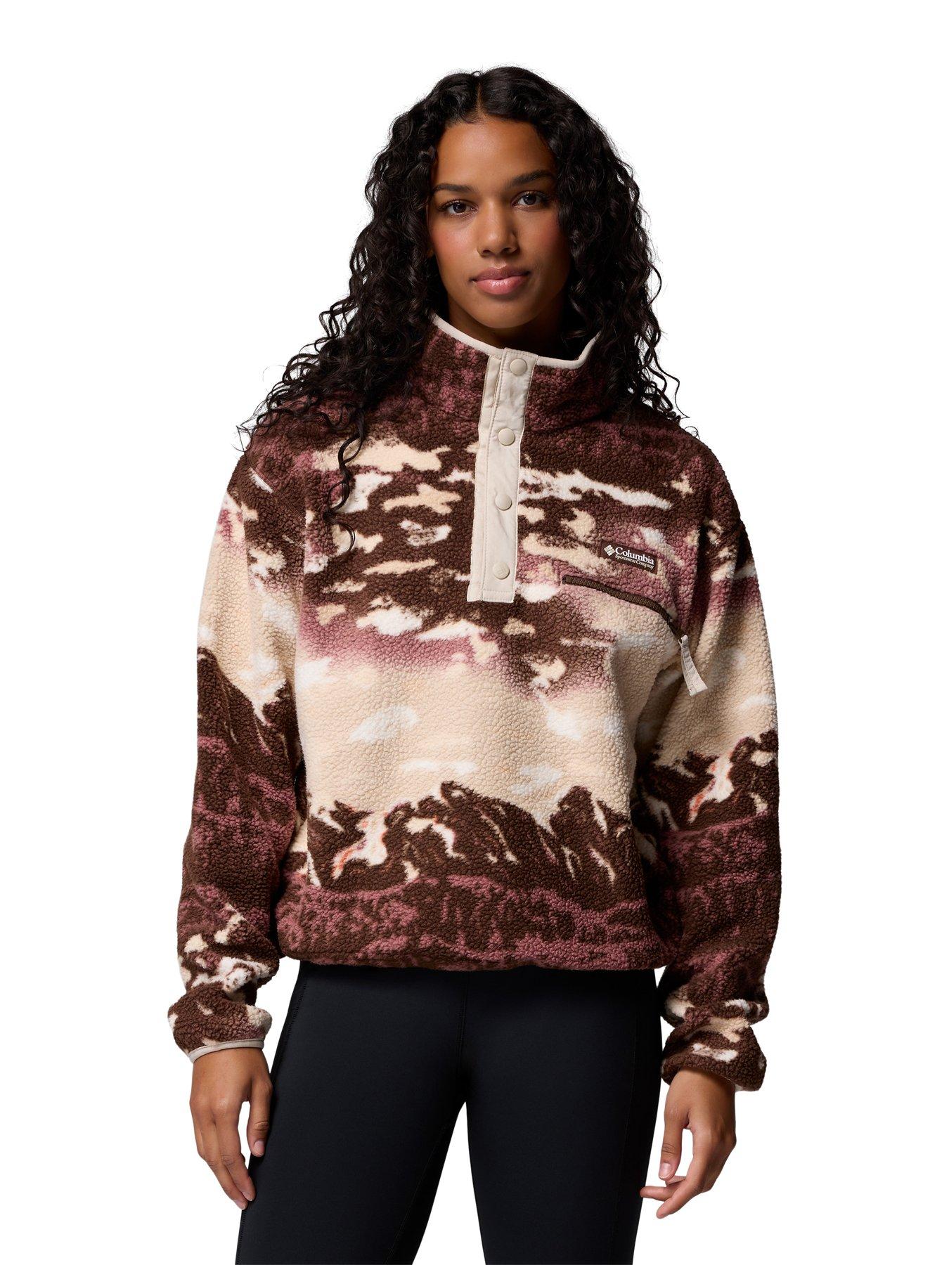 Columbia Womens Helvetia Ii Printed Cropped Half Snap Fleece - Brown