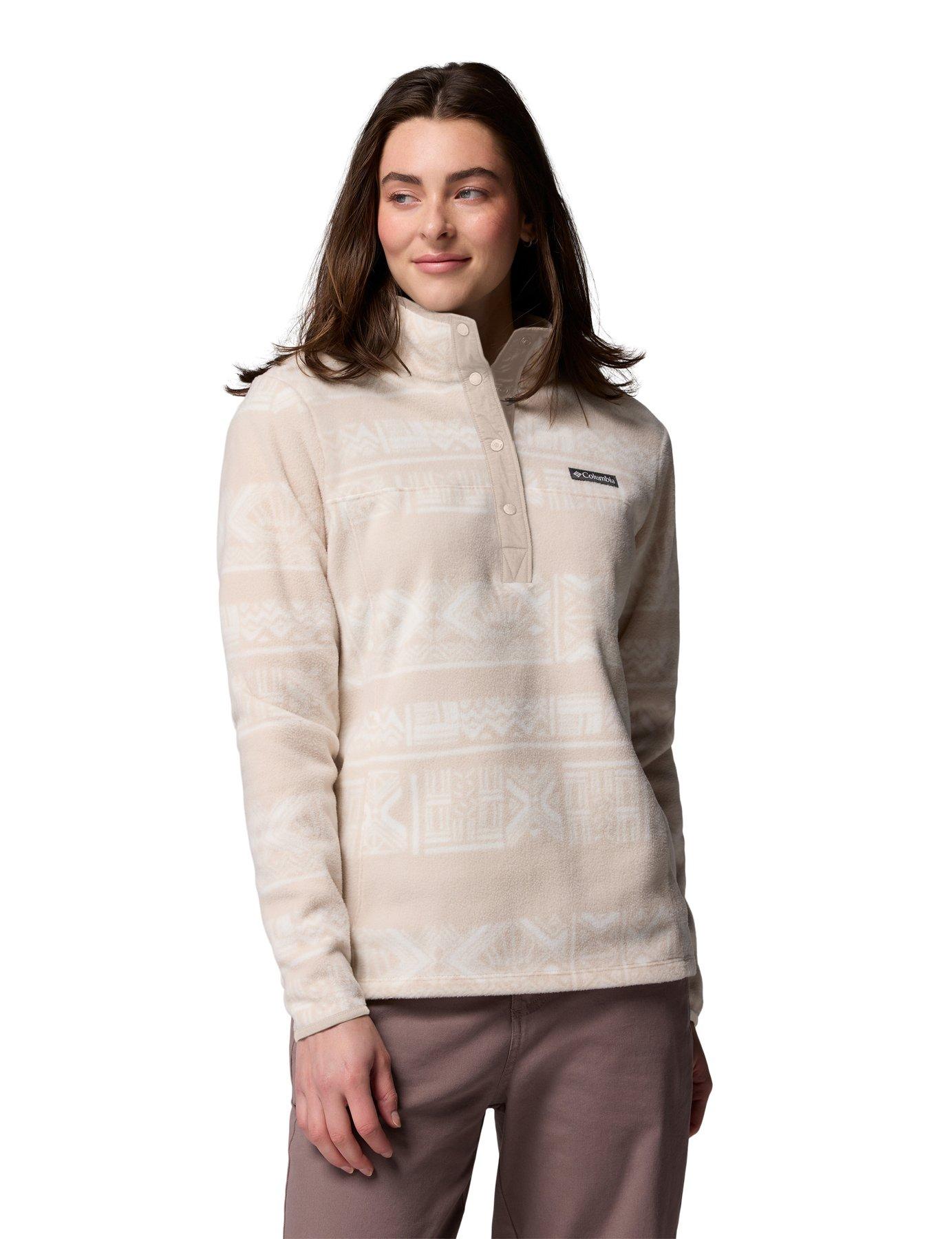 columbia-womens-benton-springs-printed-12-snap-fleece-beigeoutfit