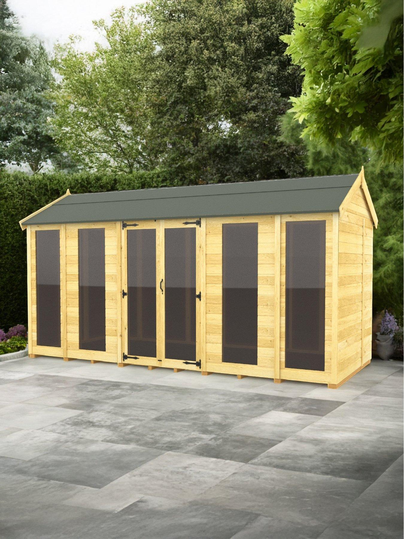 undefined 14 x 8 Apex Summer House (Full Height Window)