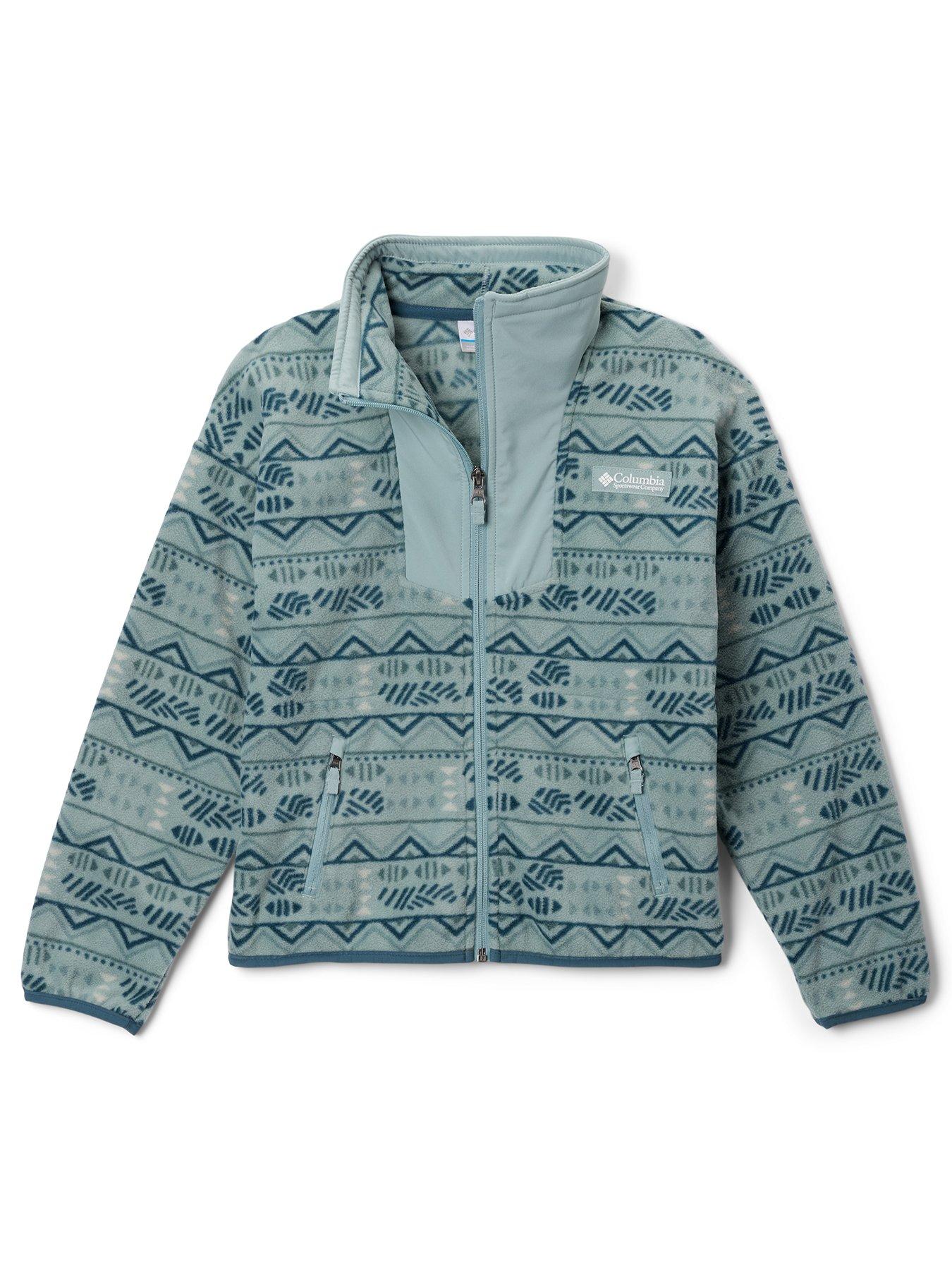 columbia-youth-unisex-sequoia-grove-printed-full-zip-fleece-blue