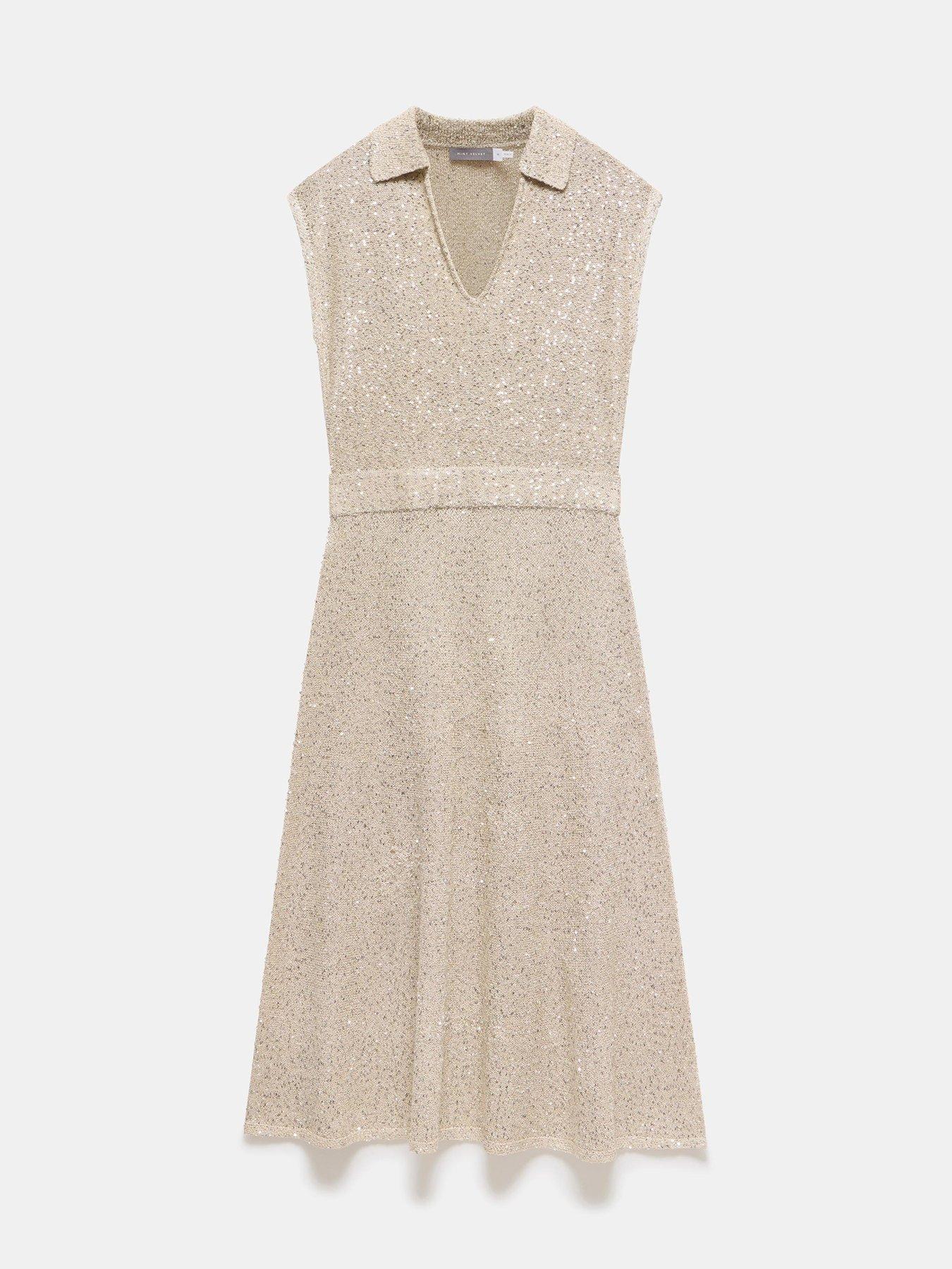 mint-velvet-neutral-sequin-midi-dress-beigedetail