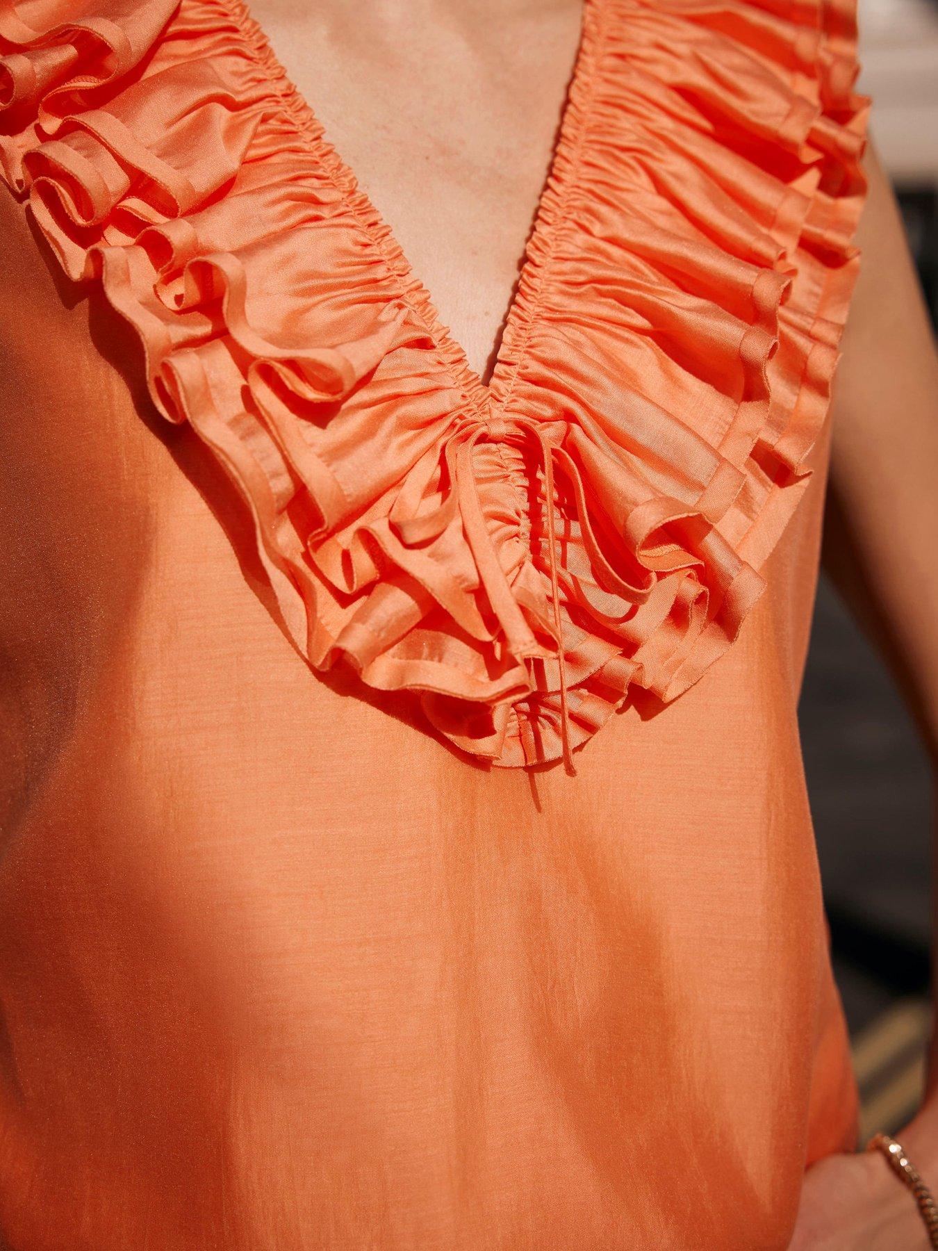 mint-velvet-ruffle-front-top-orangeoutfit