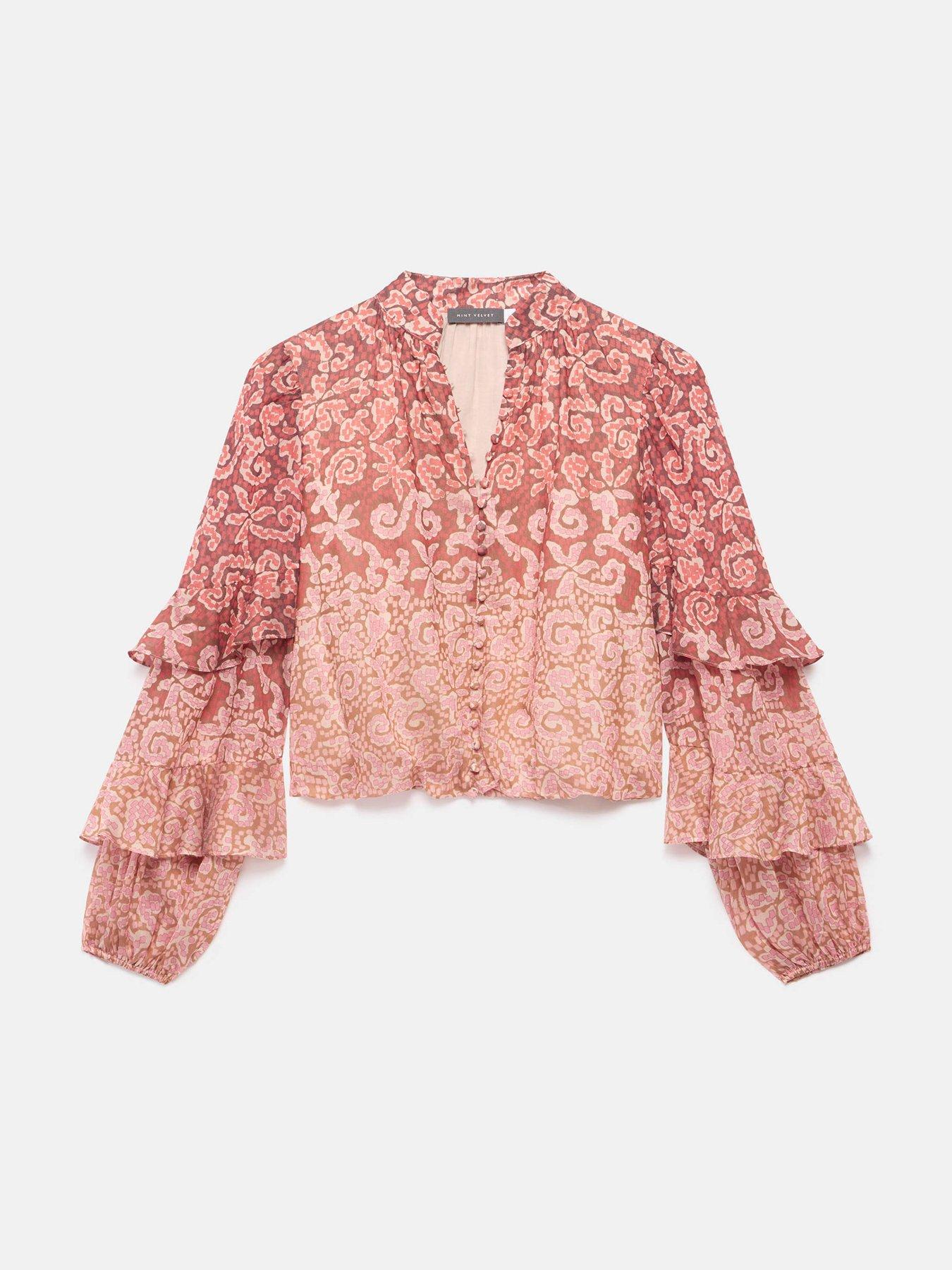Image 5 of 6 of Mint Velvet Geo Print Top - Orange