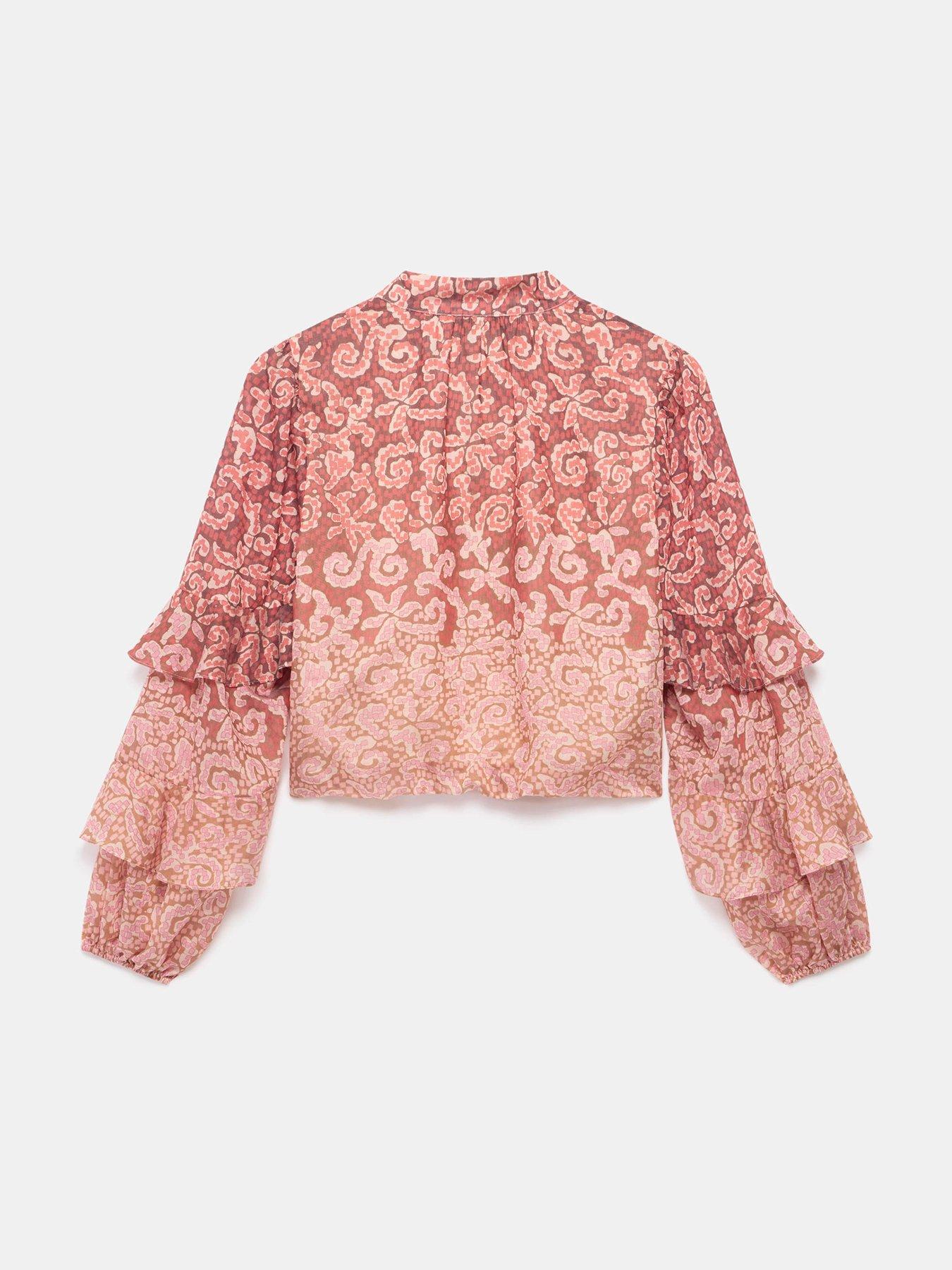 Image 6 of 6 of Mint Velvet Geo Print Top - Orange