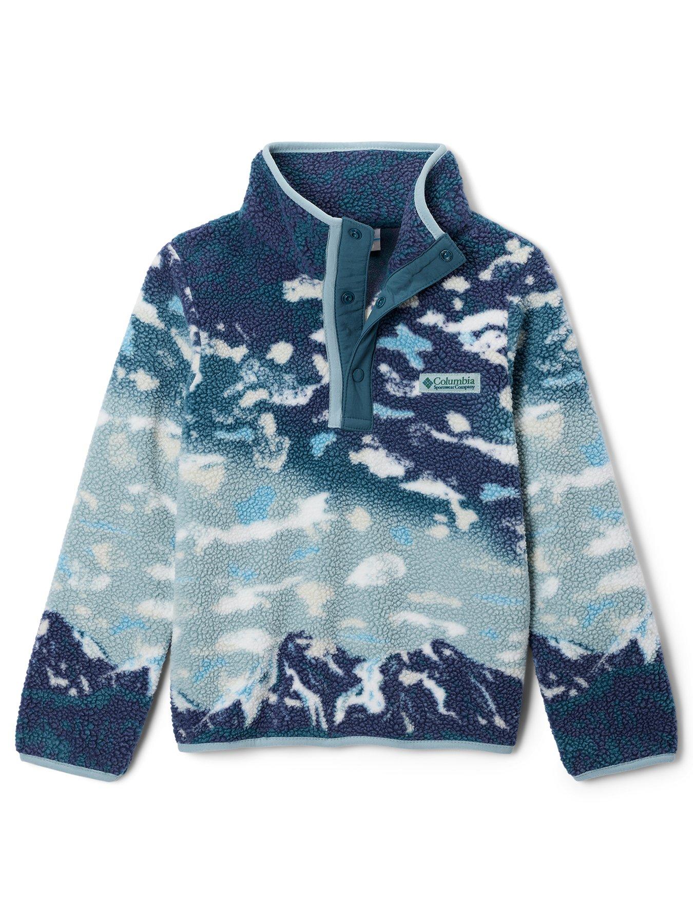 columbia-youth-unisex-helvetia-ii-printed-half-snap-fleece-blue