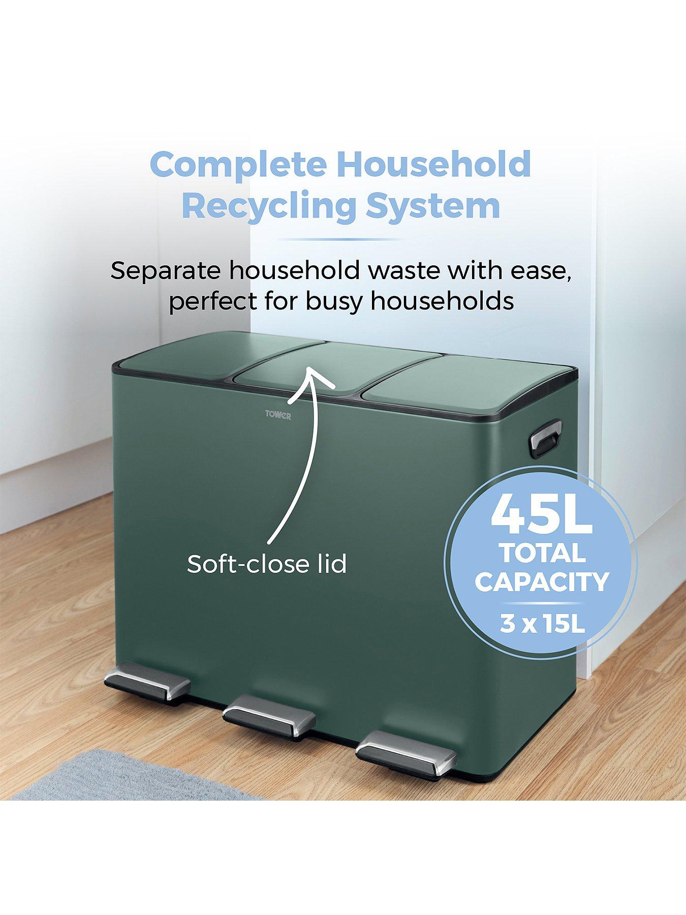 Image 3 of 6 of Tower 45l Recycling Pedal Bin