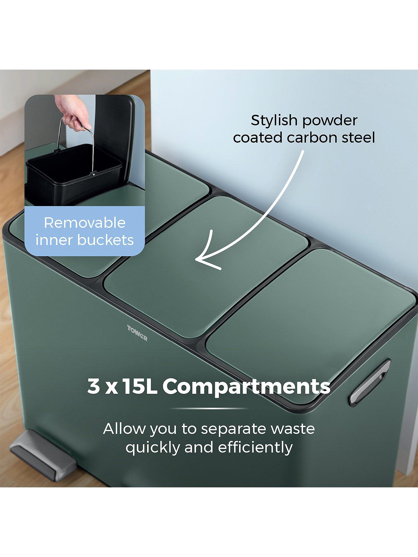 Image 5 of 6 of Tower 45l Recycling Pedal Bin