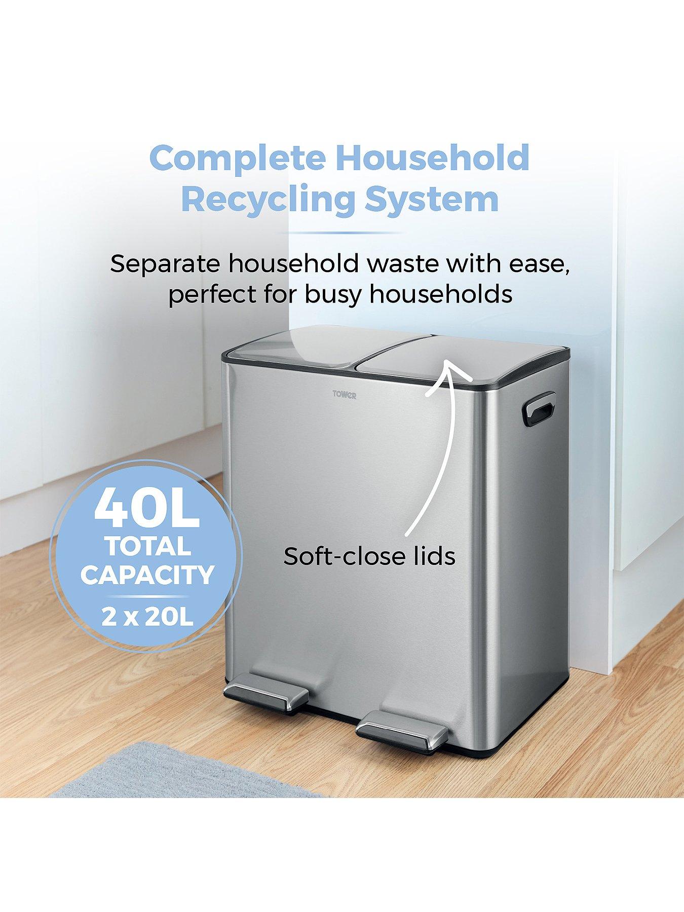 Image 3 of 6 of Tower 40l Recycling Pedal Bin
