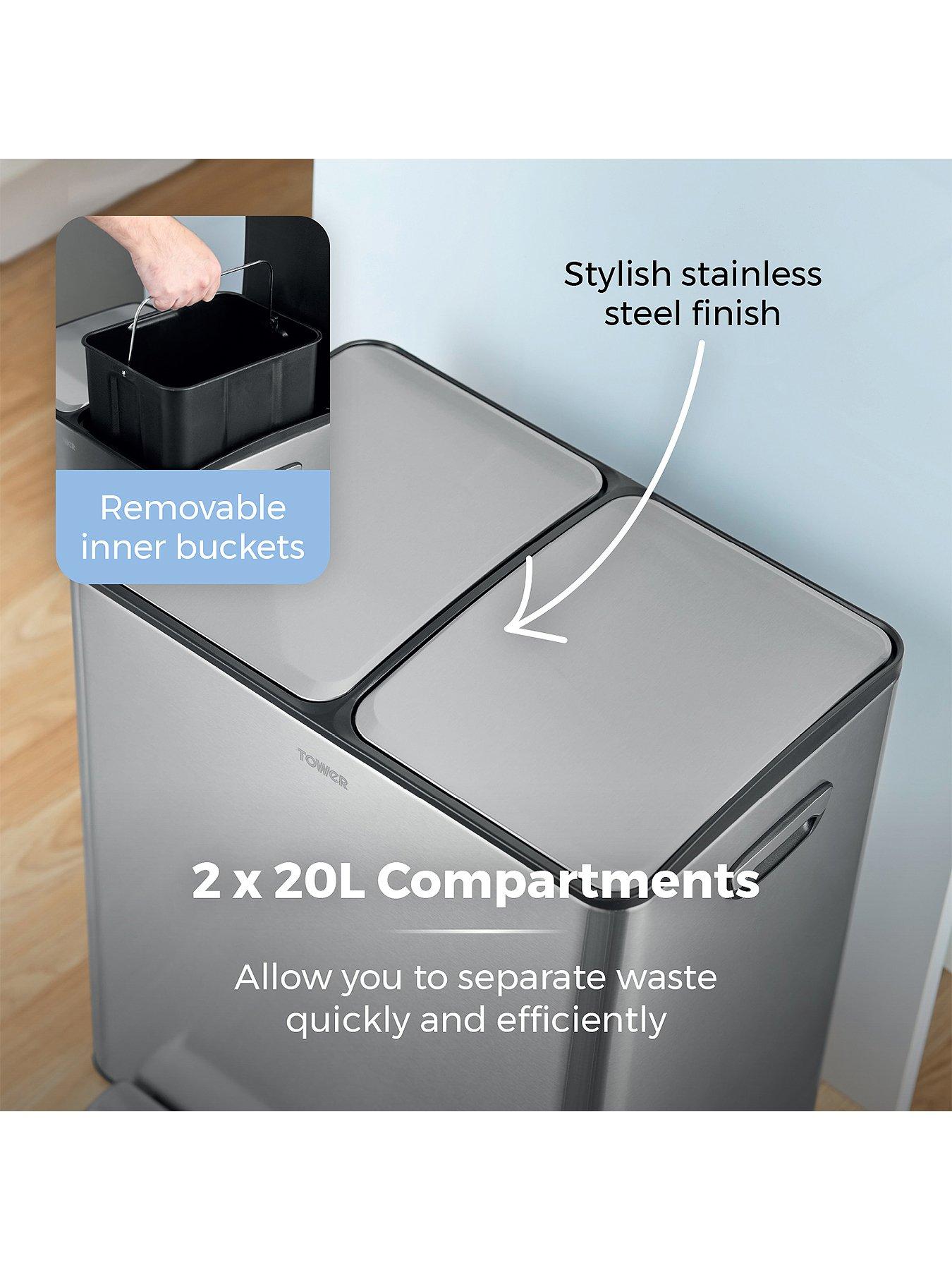 Image 5 of 6 of Tower 40l Recycling Pedal Bin