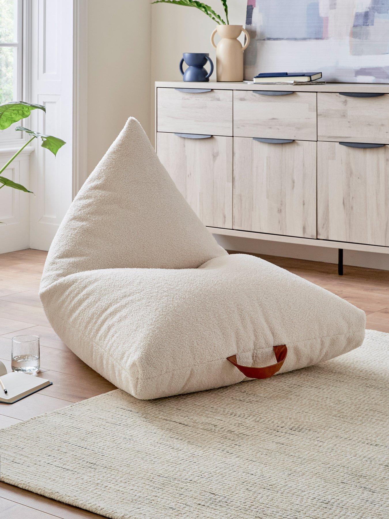Image 1 of 5 of KAIKOO Boucle Triangle Beanbag- Cream