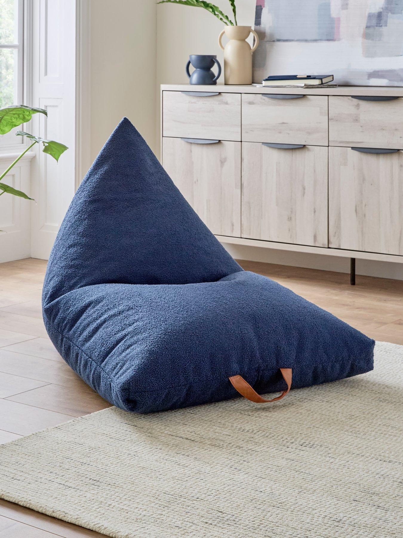 undefined Boucle Triangle Beanbag- Blue