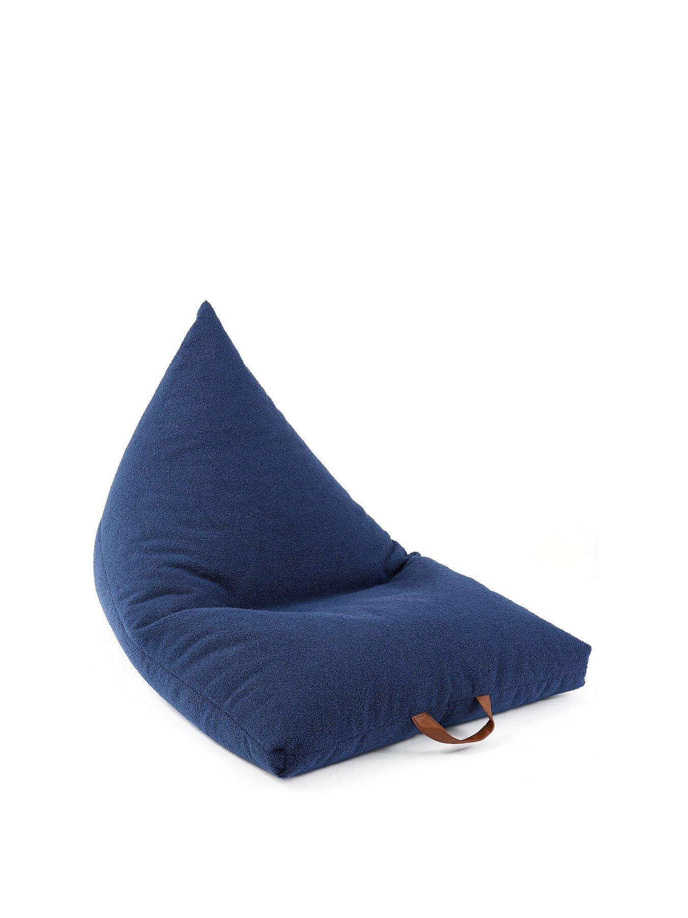 kaikoo-boucle-triangle-beanbag--bluestillFront