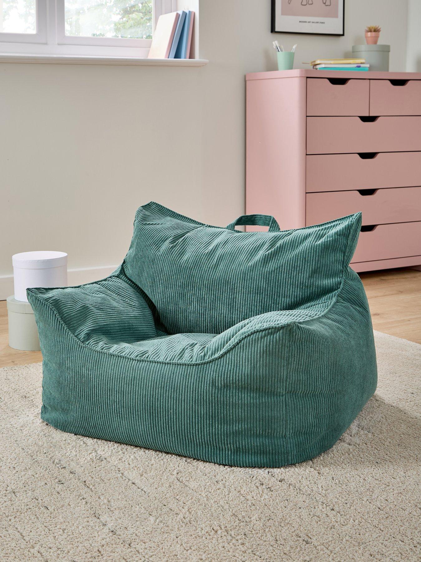 undefined Wing Cord Beanbag Chair- Green