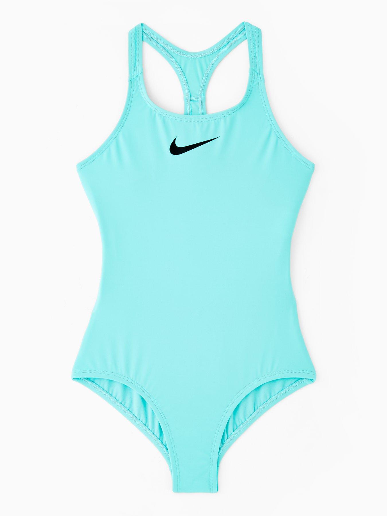 Nike Girls Racerback One Piece Swimsuit - Blue