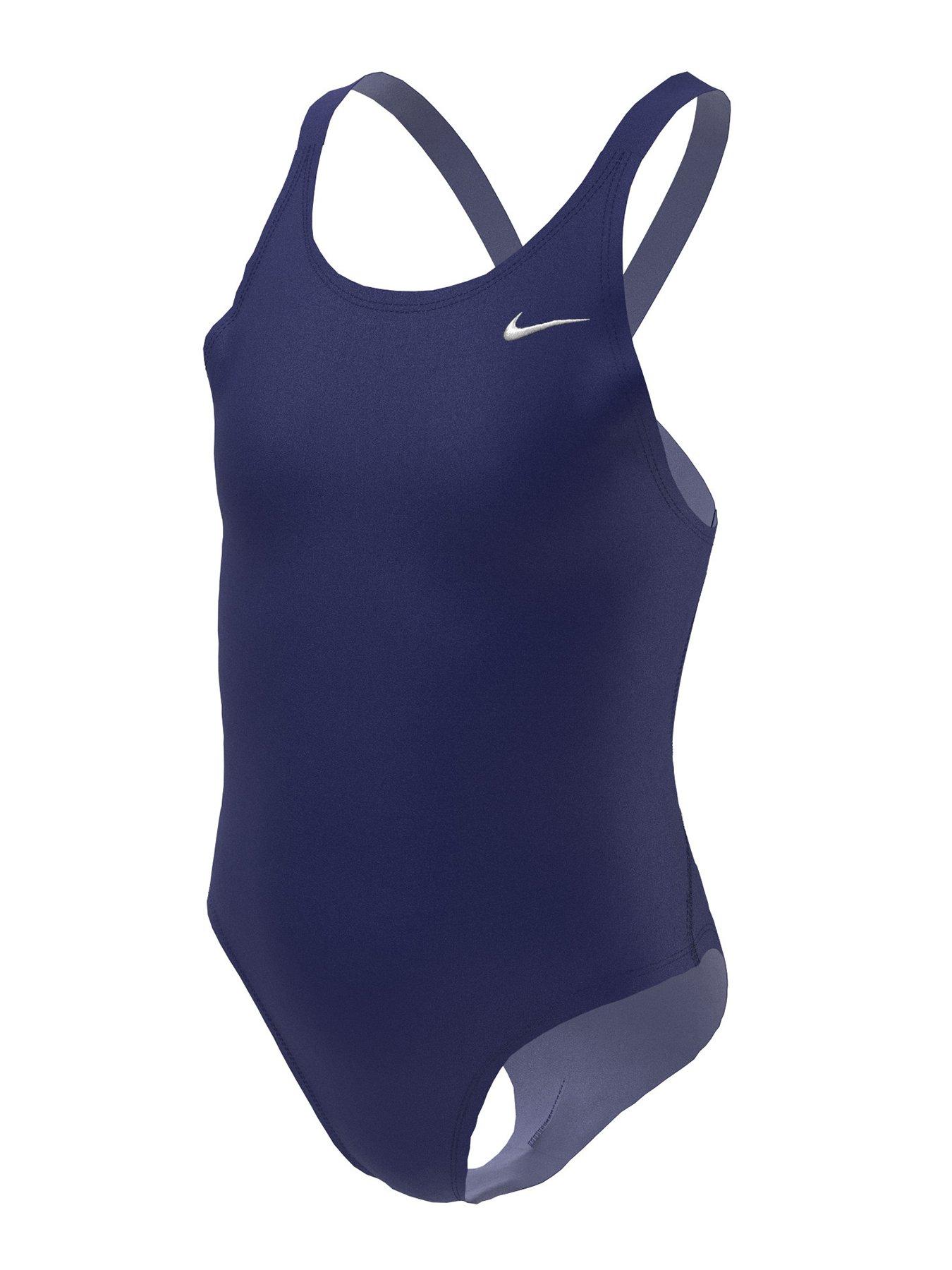 Nike Girls Performance Fastback One Piece Swimsuit - Navy
