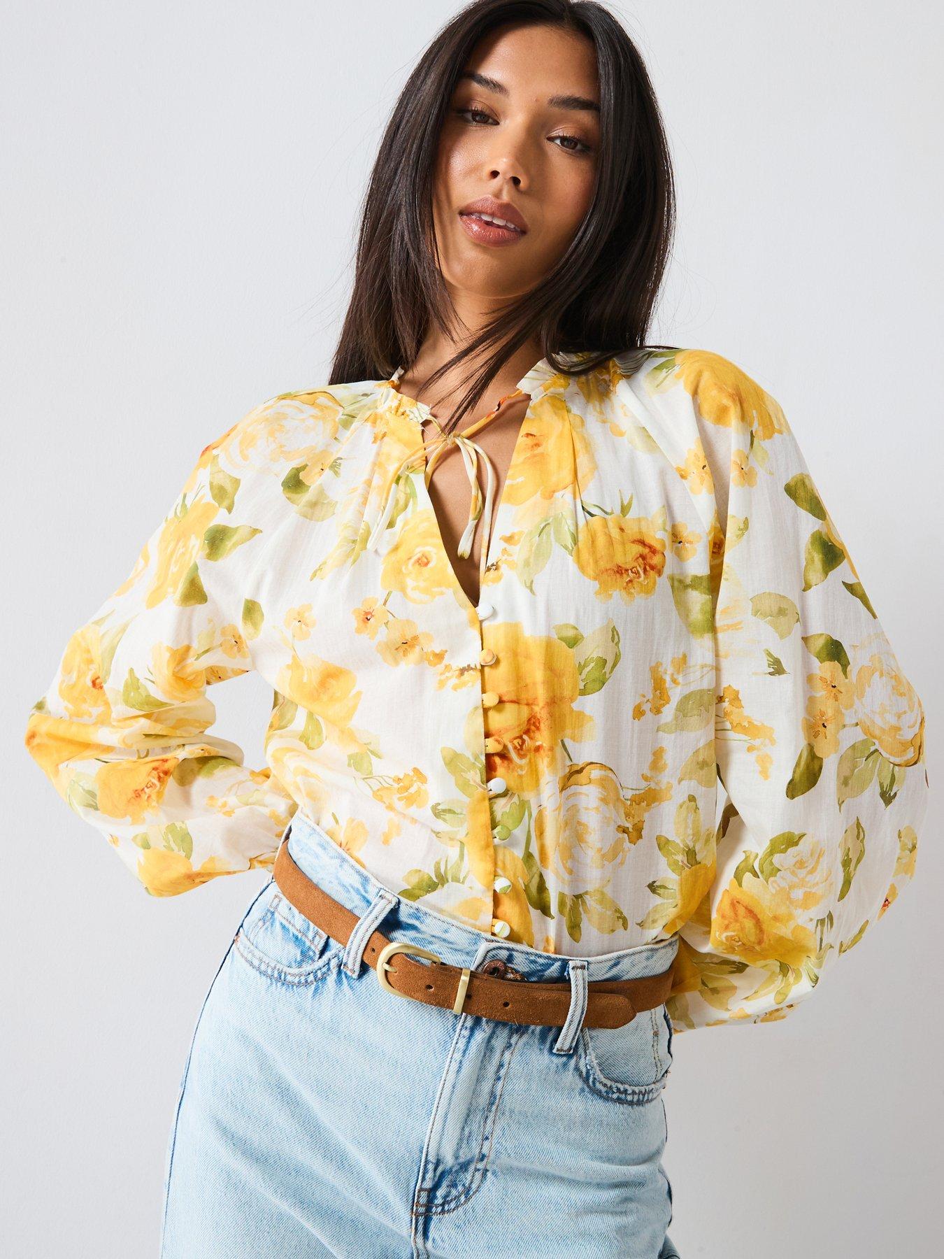 Mango Floral Blouse - Yellow