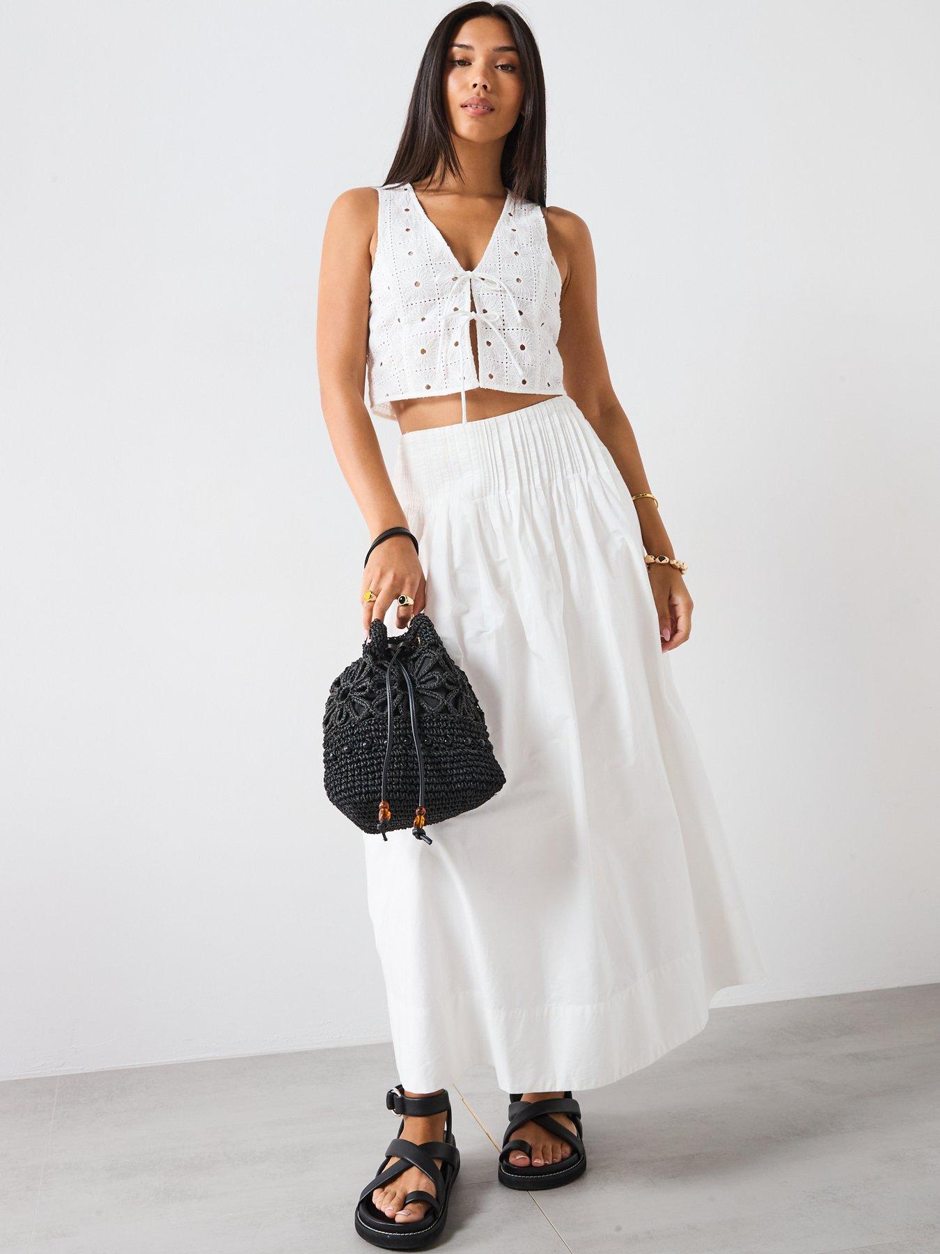 Image 3 of 6 of Mango Embroidered Cotton Waistcoat With Bows - White