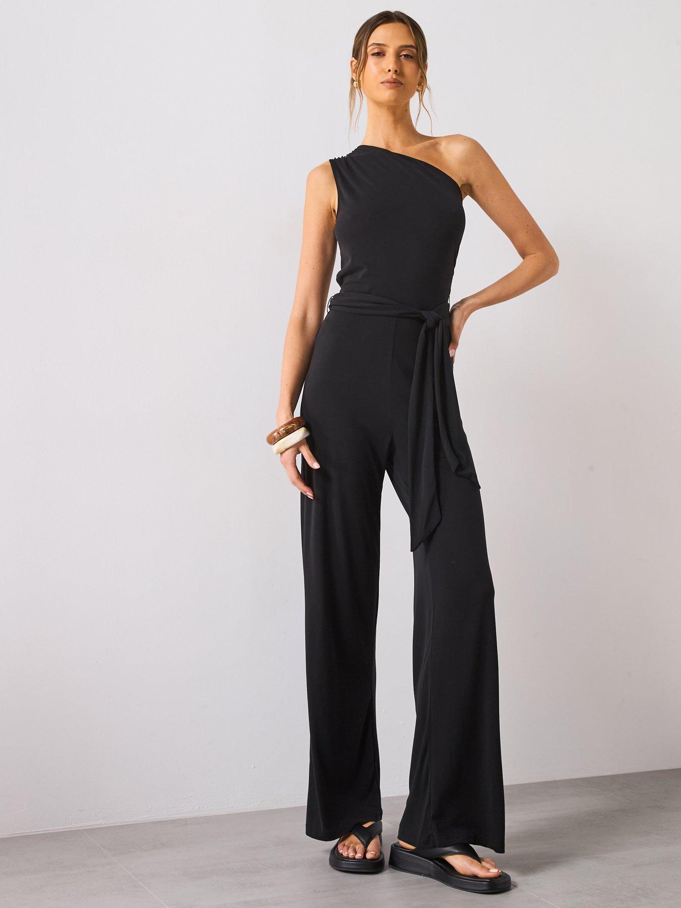 Image 1 of 4 of Mango Asymmetric Belt Jumpsuit