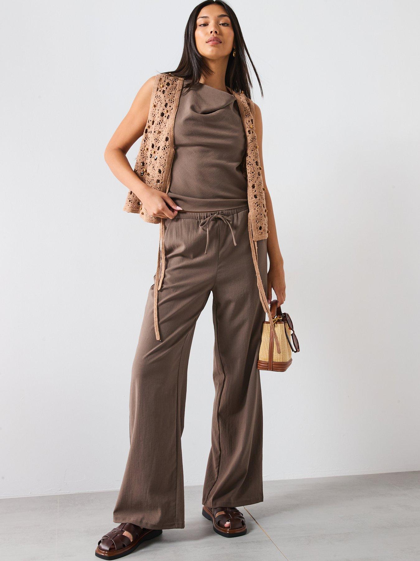 mango-asymmetrical-draped-strap-top-brownback