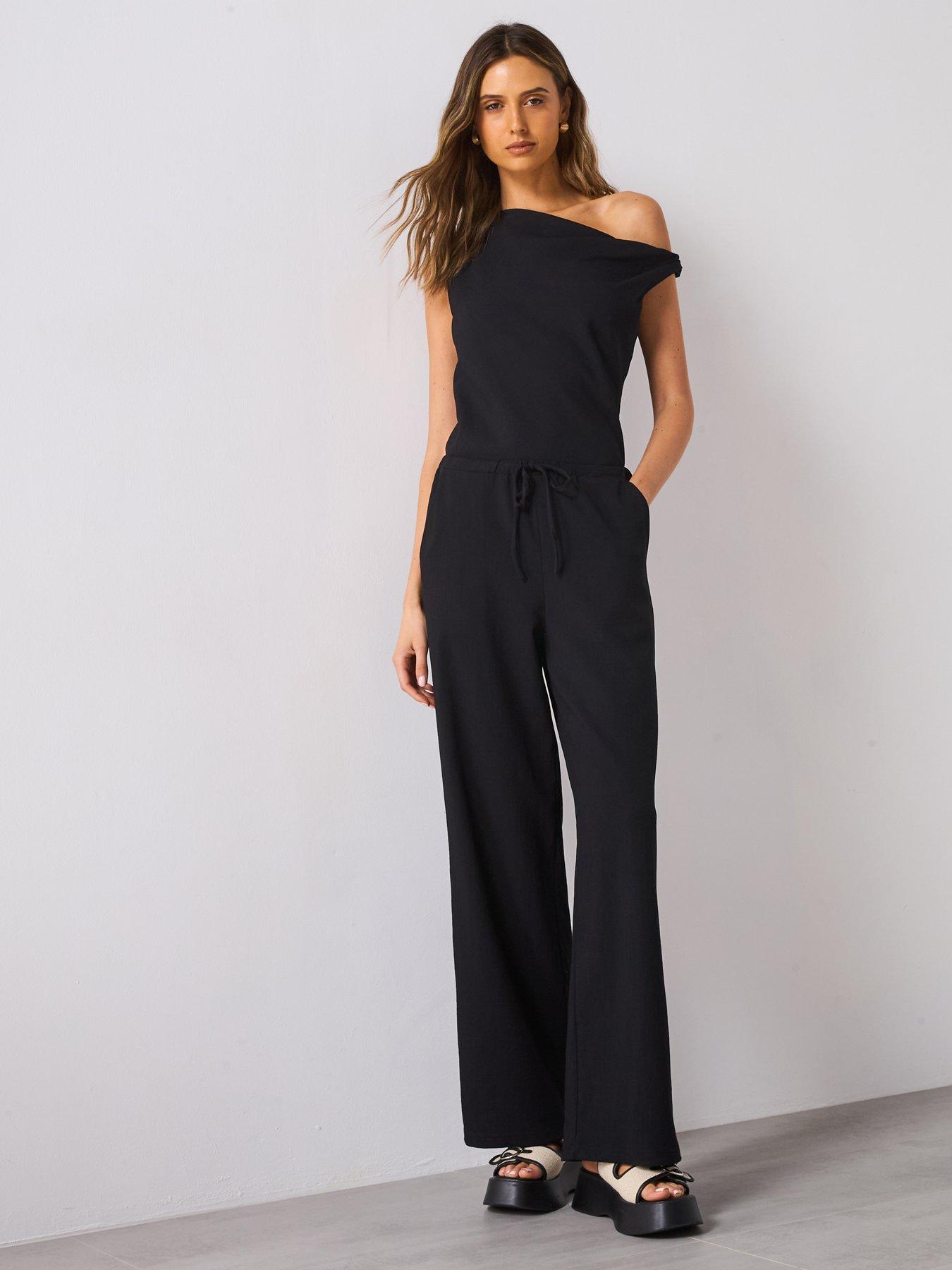 mango-asymmetrical-draped-strap-top-blackback