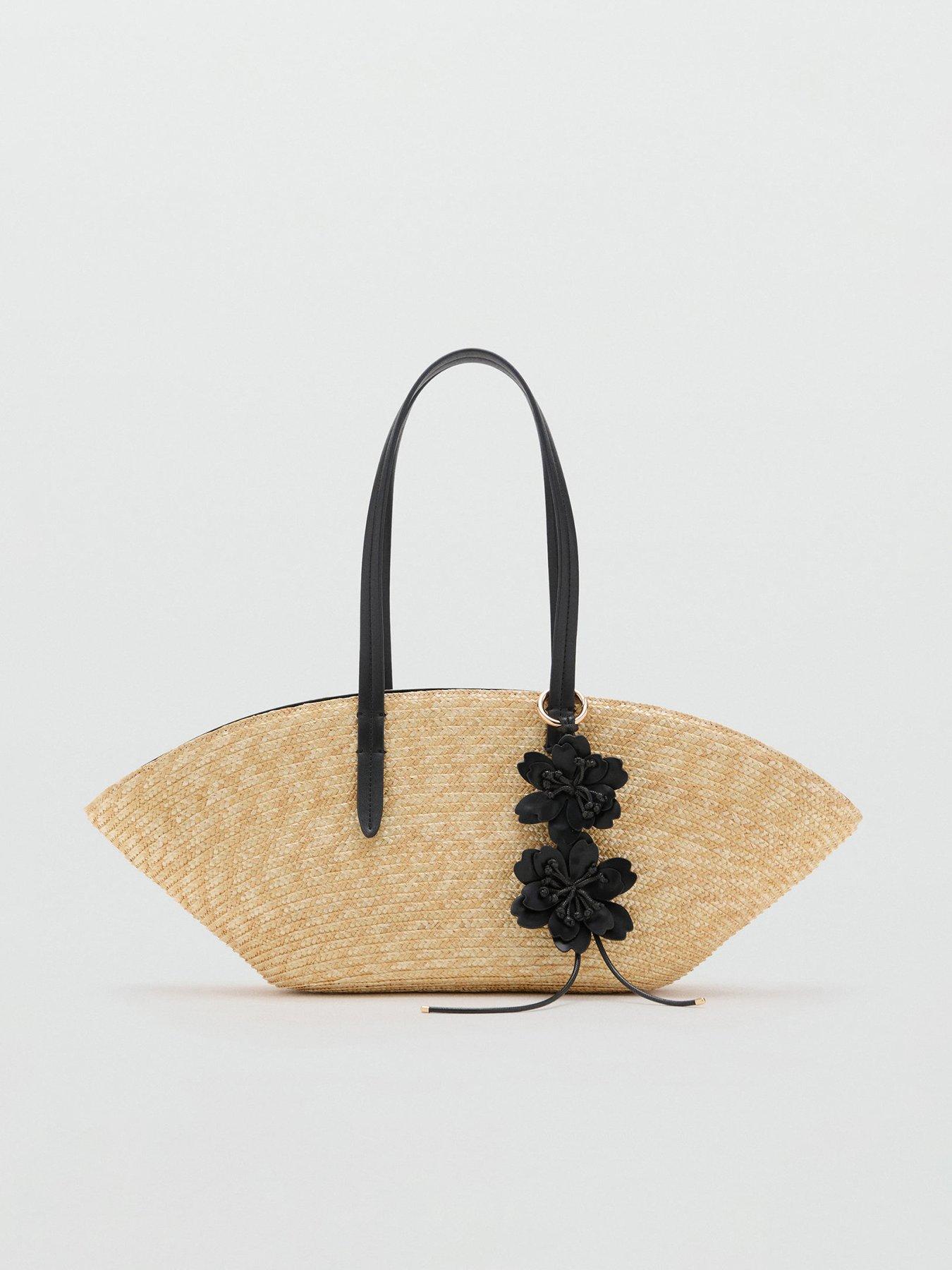 Image 1 of 4 of Mango Braided Tote Bag - Beige