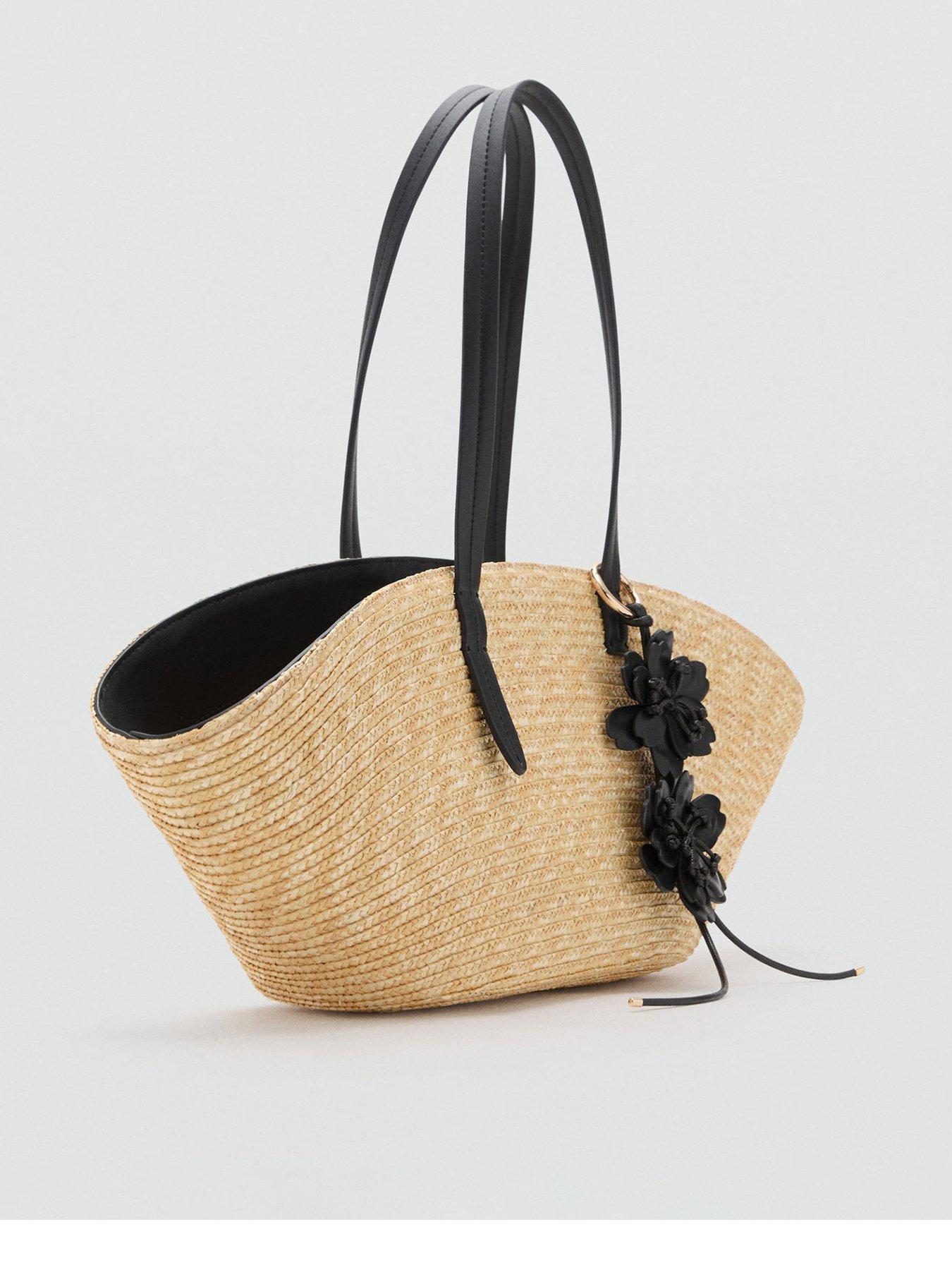 Image 2 of 4 of Mango Braided Tote Bag - Beige